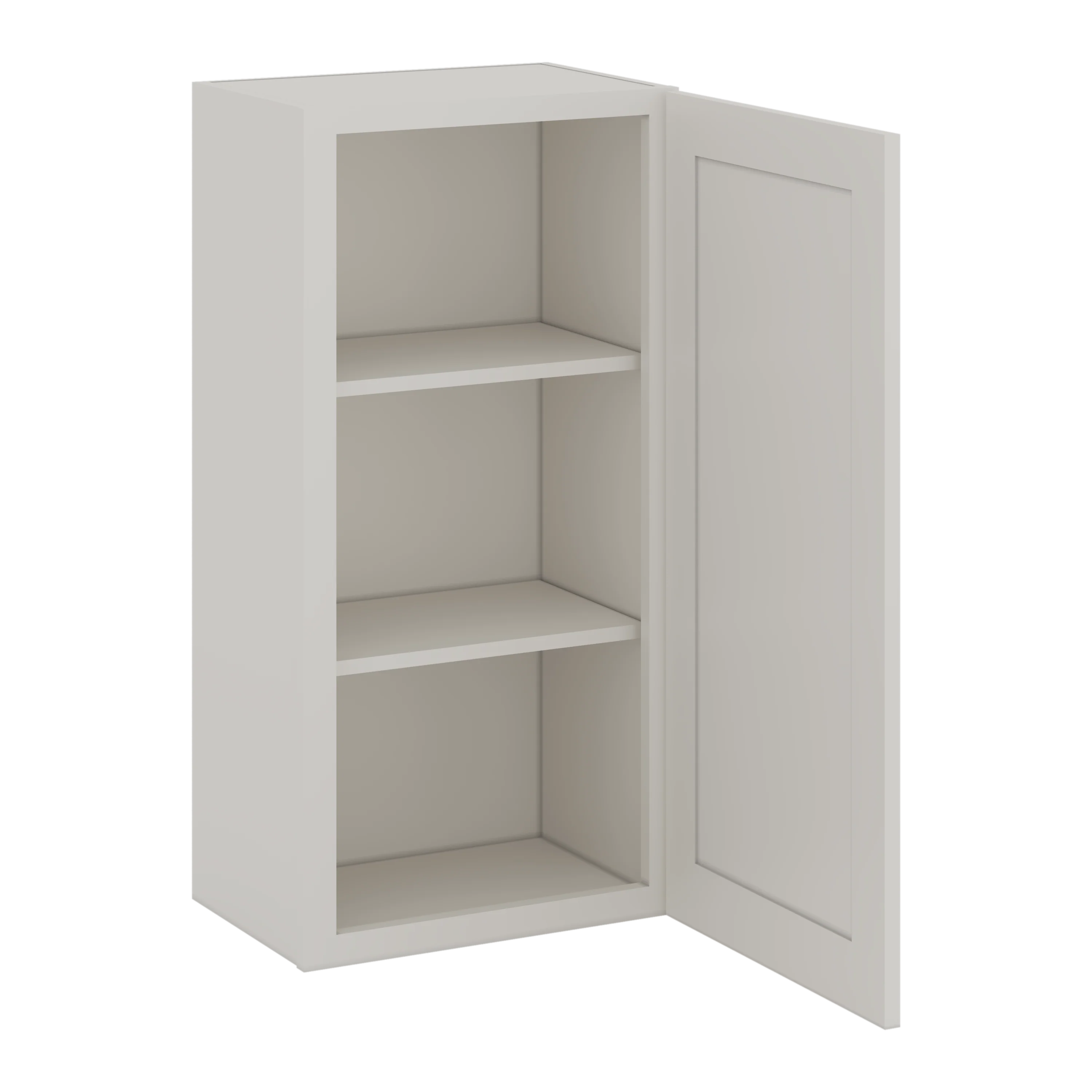 36" Tall ICE White Shaker 1-1/4" Overlay Wall Cabinet - Single Door 9", 12", 15", 18", 21" CWS/CWB - Image 9