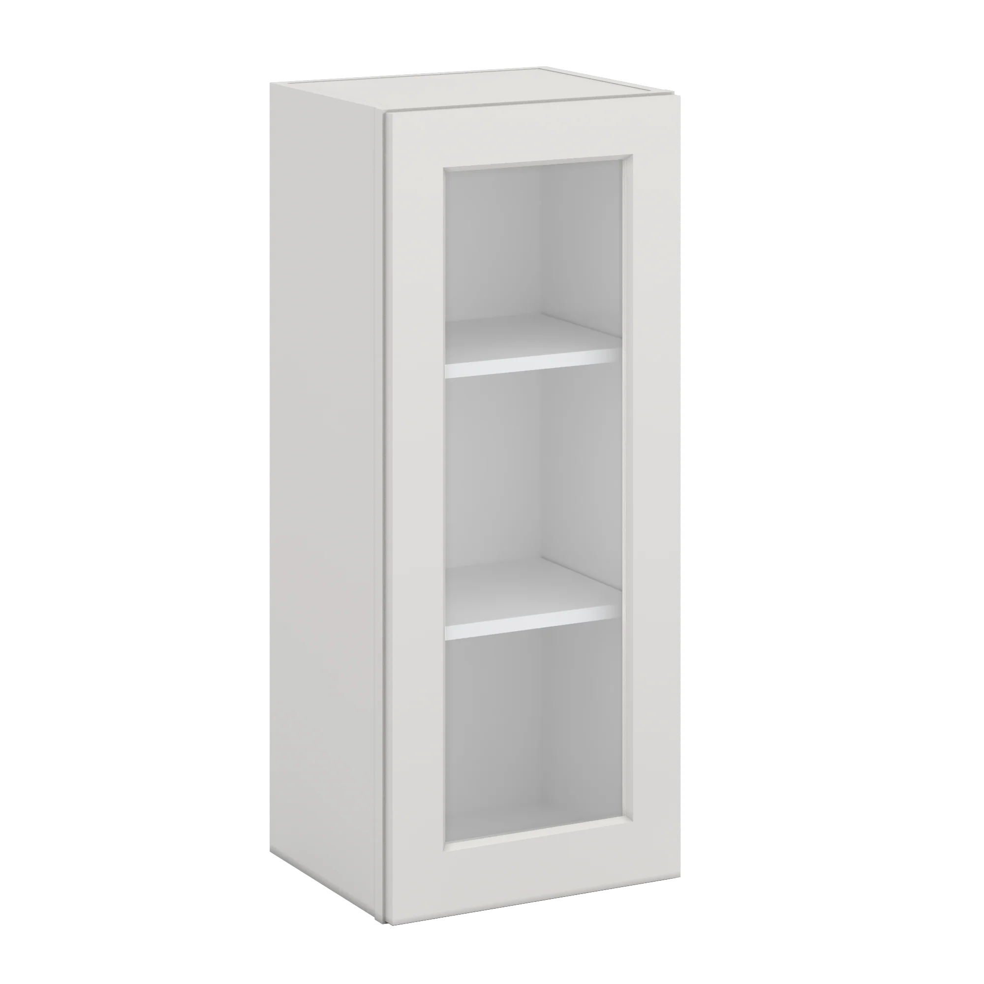 36" Tall 2WS White Shaker 1-1/4" Overlay Glass Ready Wall Cabinet - Single Door 9", 12", 15", 18", 21" - Image 5