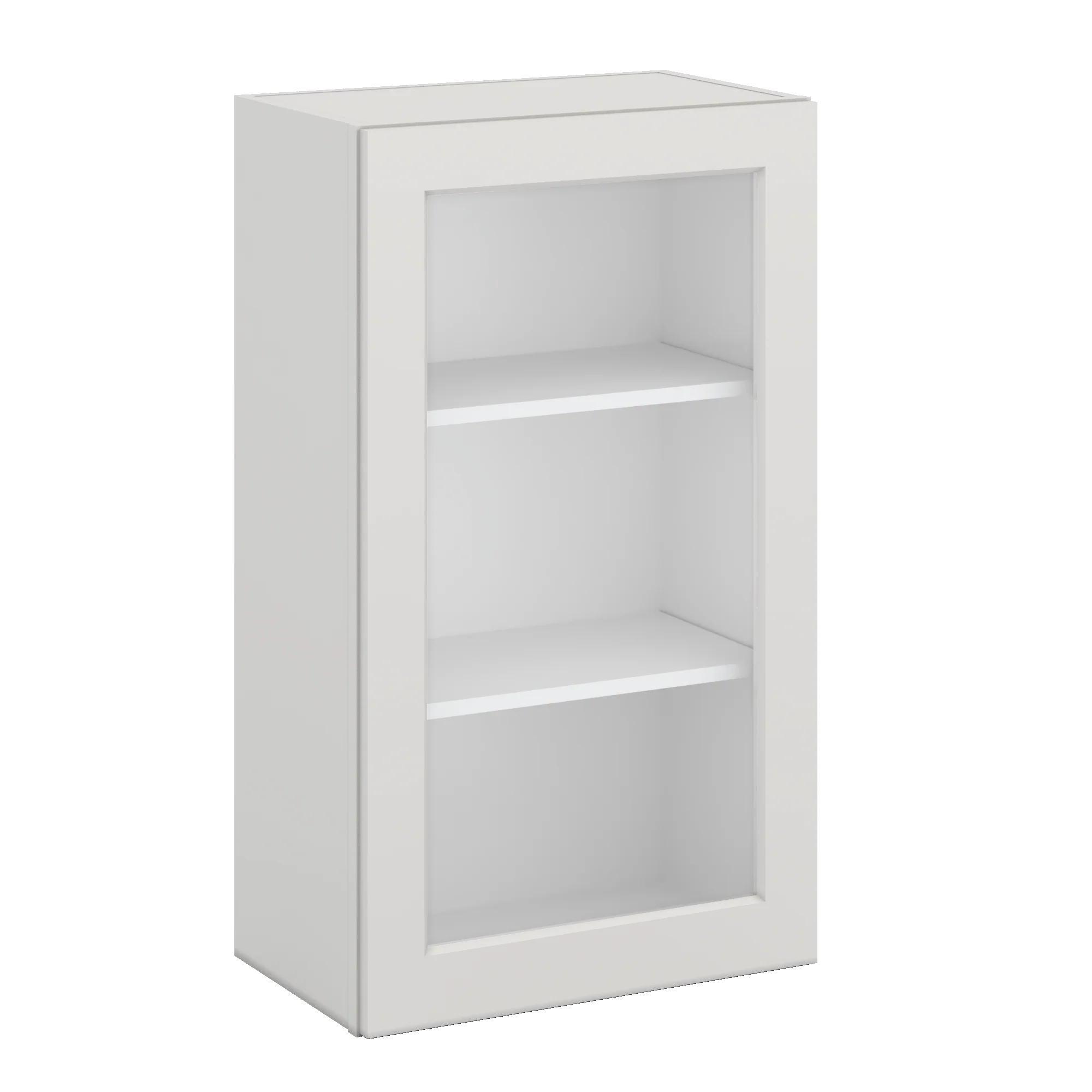 36" Tall 2WS White Shaker 1-1/4" Overlay Glass Ready Wall Cabinet - Single Door 9", 12", 15", 18", 21" - Image 9