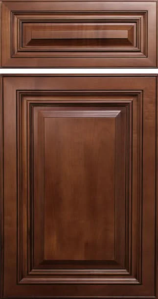 36" Tall Coffee Glaze 1-1/4" Overlay Shaker Wall Cabinet - Single Door 9", 12", 15", 18" & 21"