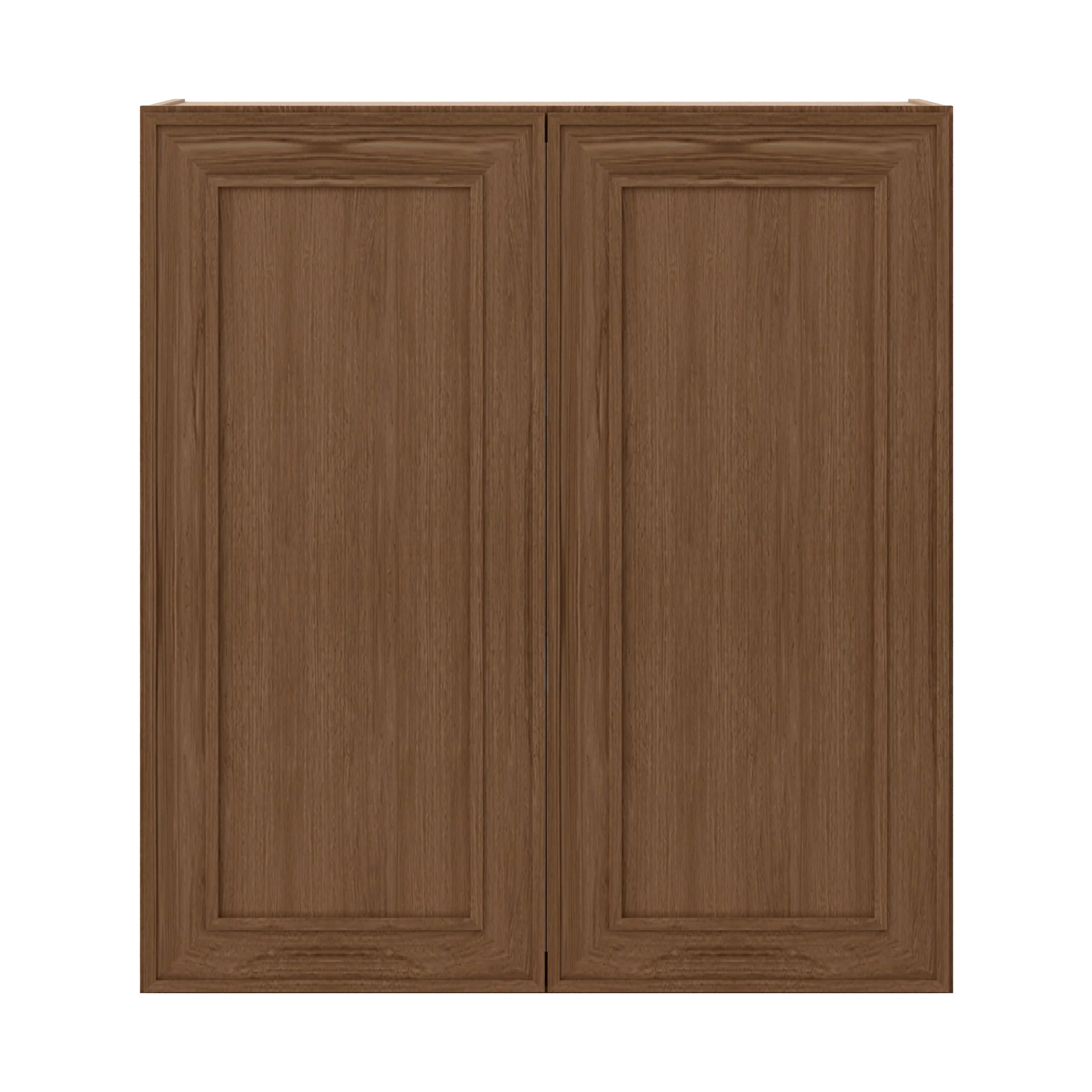 36" Tall Double Door 24", 27", 30", 33" & 36" Wide Mocha Elegant Oak Shaker Wall Cabinet - Image 11
