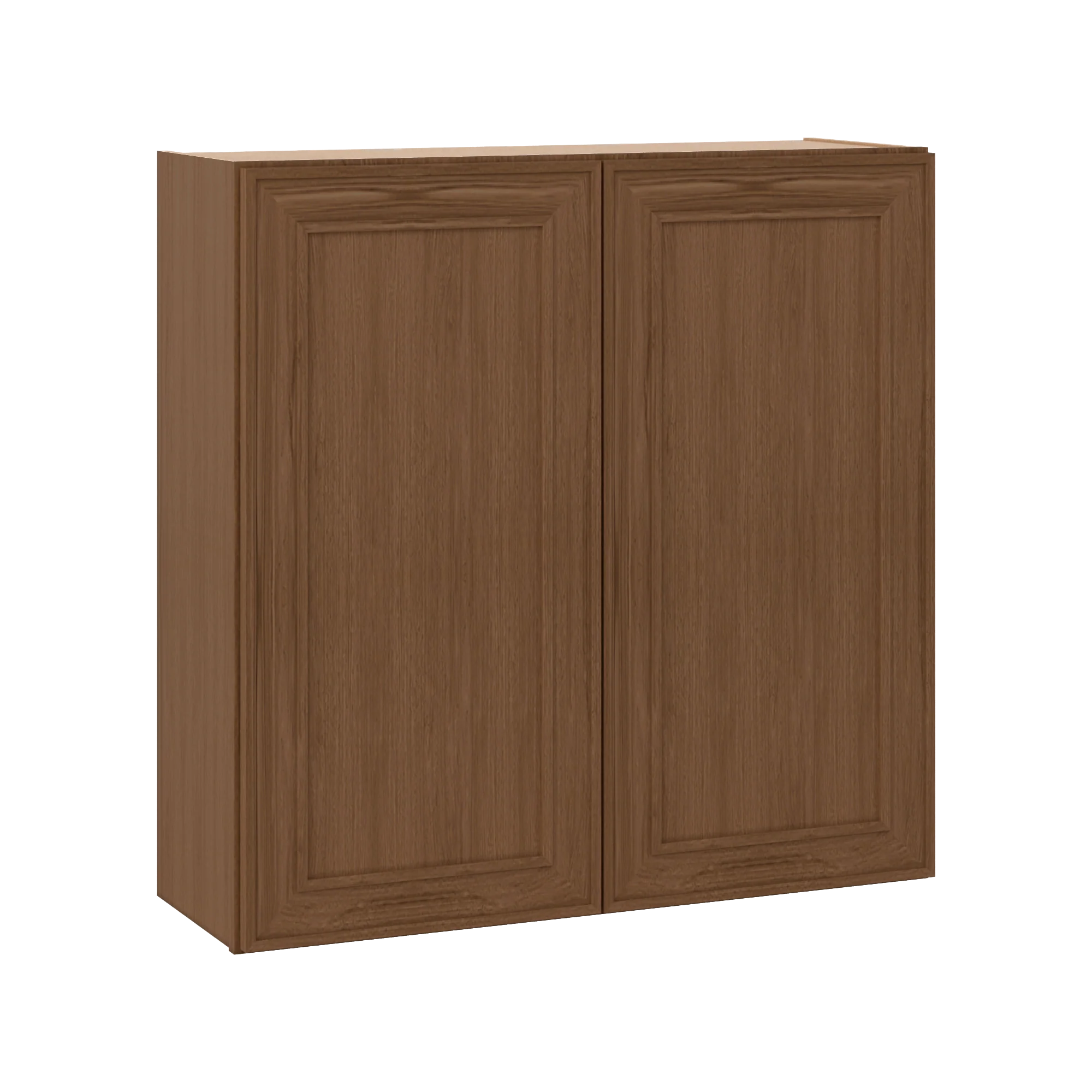36" Tall Double Door 24", 27", 30", 33" & 36" Wide Mocha Elegant Oak Shaker Wall Cabinet - Image 13