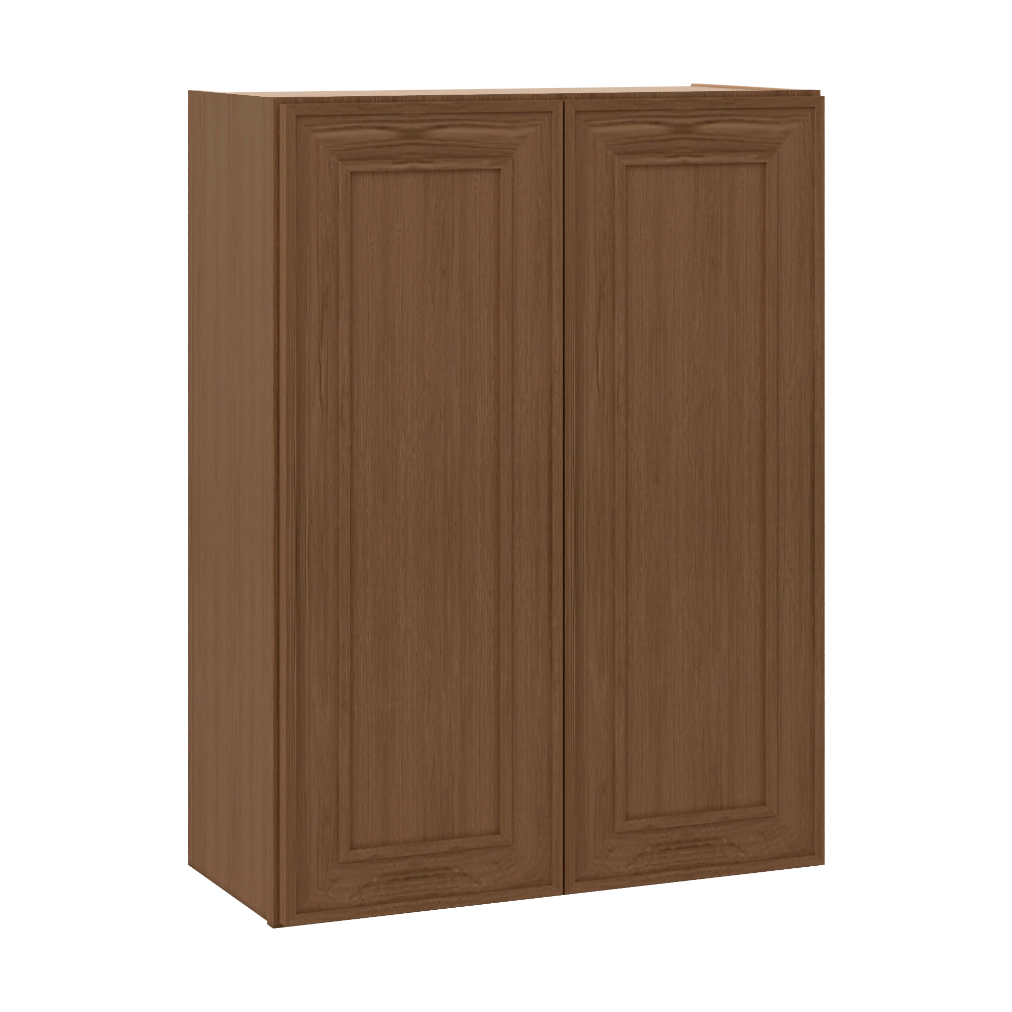 36" Tall Double Door 24", 27", 30", 33" & 36" Wide Mocha Elegant Oak Shaker Wall Cabinet - Image 4