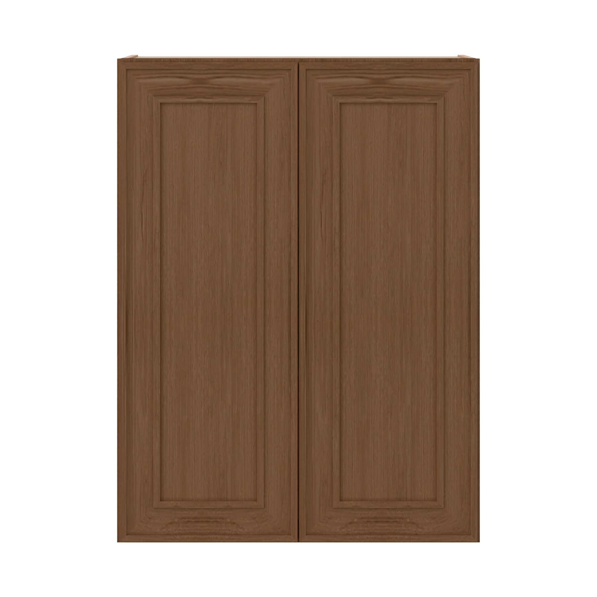 36" Tall Double Door 24", 27", 30", 33" & 36" Wide Mocha Elegant Oak Shaker Wall Cabinet - Image 5