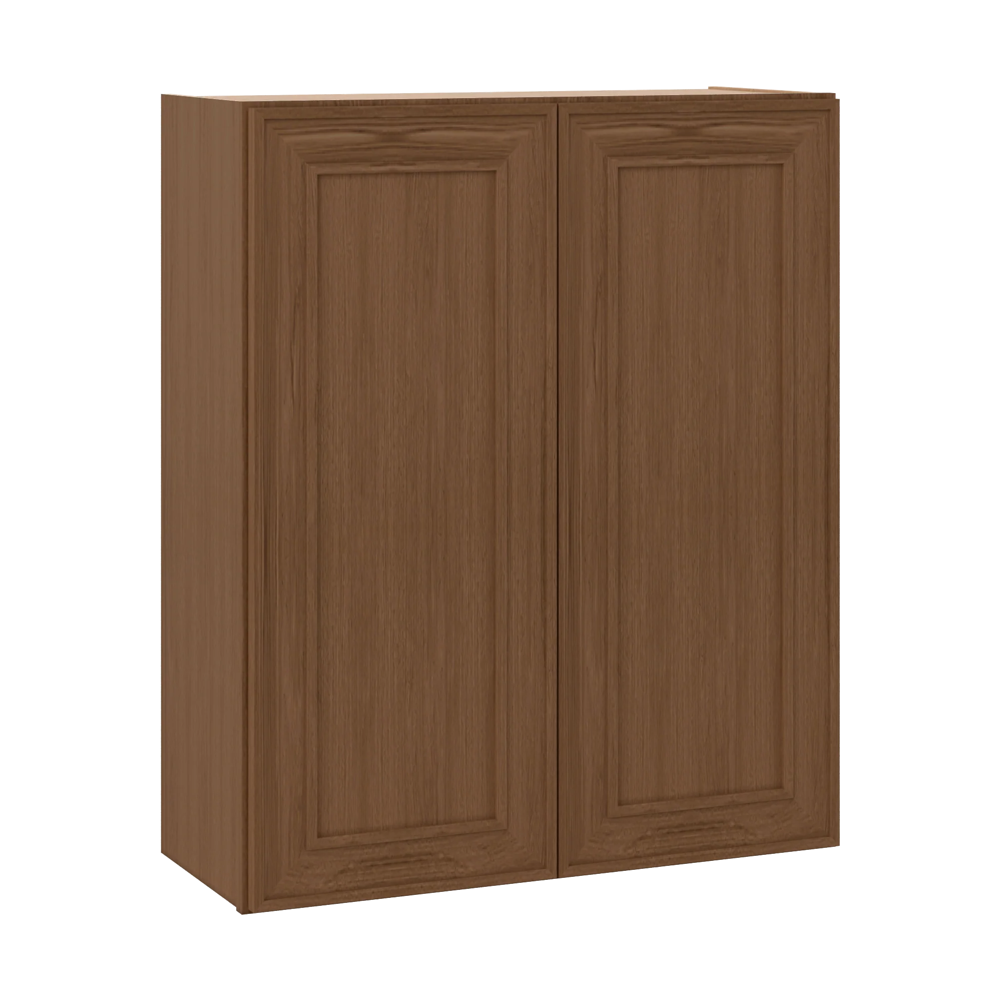 36" Tall Double Door 24", 27", 30", 33" & 36" Wide Mocha Elegant Oak Shaker Wall Cabinet - Image 7