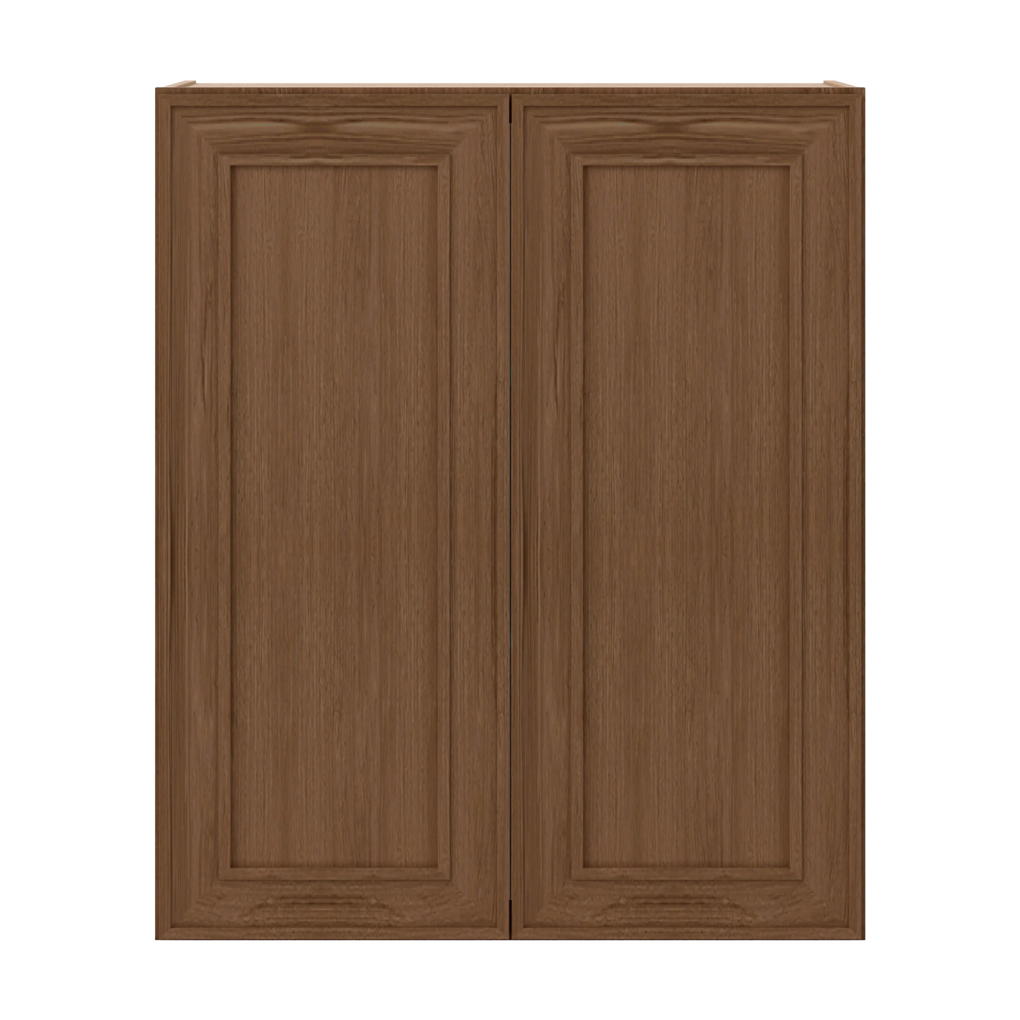 36" Tall Double Door 24", 27", 30", 33" & 36" Wide Mocha Elegant Oak Shaker Wall Cabinet - Image 8