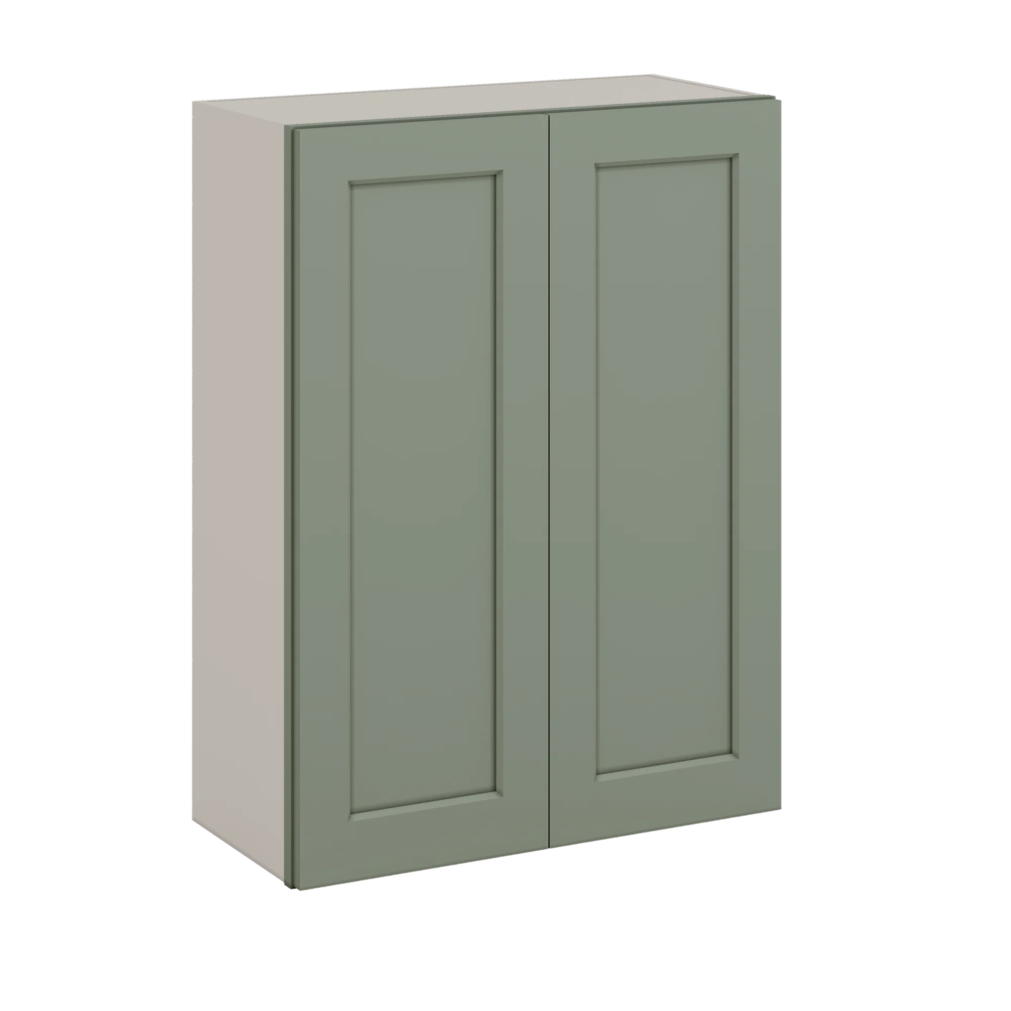 36" Tall Green Shaker 1-1/4" Overlay Wall Cabinet - Double Door 24", 27", 30", 33" & 36" Wide - Image 2