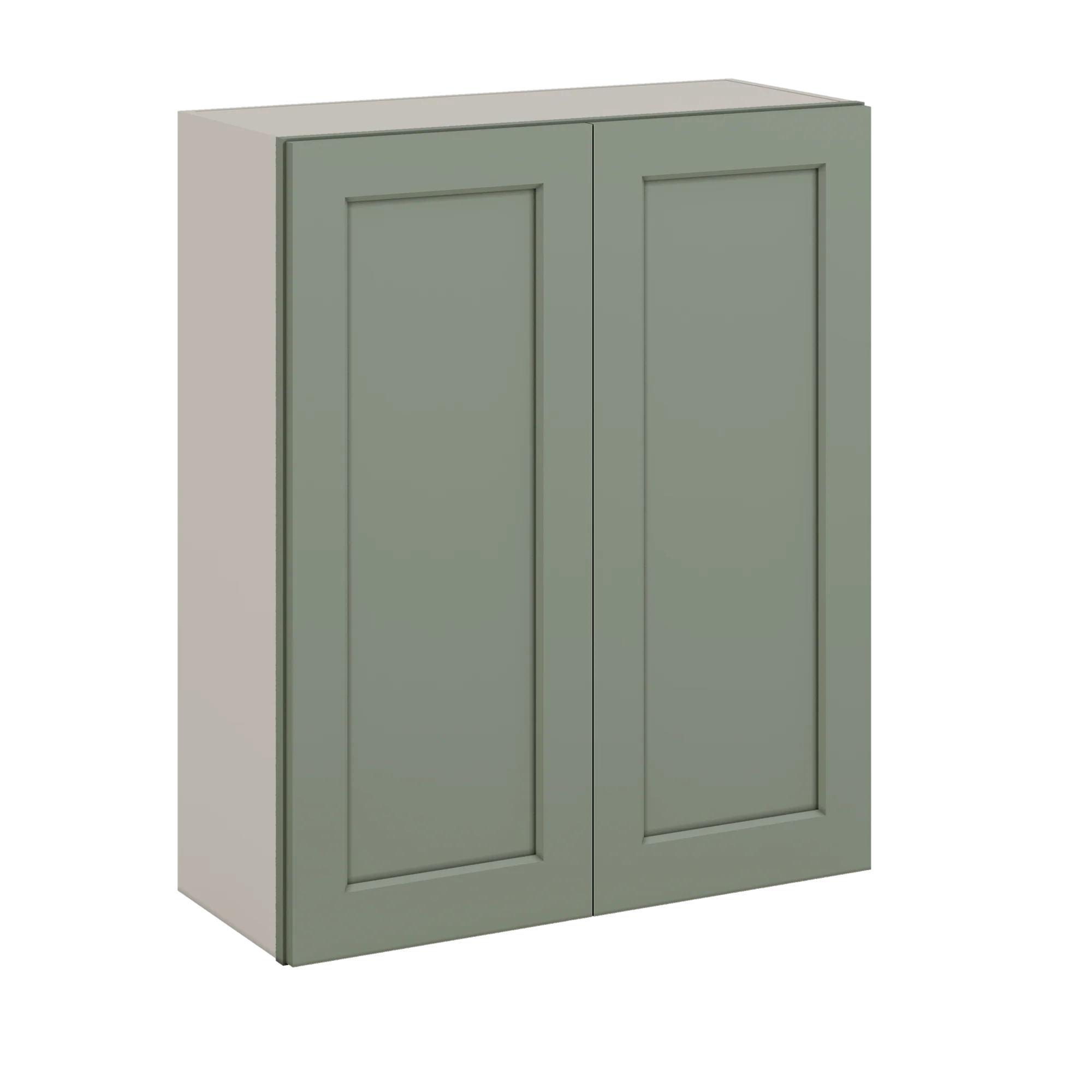 36" Tall Green Shaker 1-1/4" Overlay Wall Cabinet - Double Door 24", 27", 30", 33" & 36" Wide - Image 3