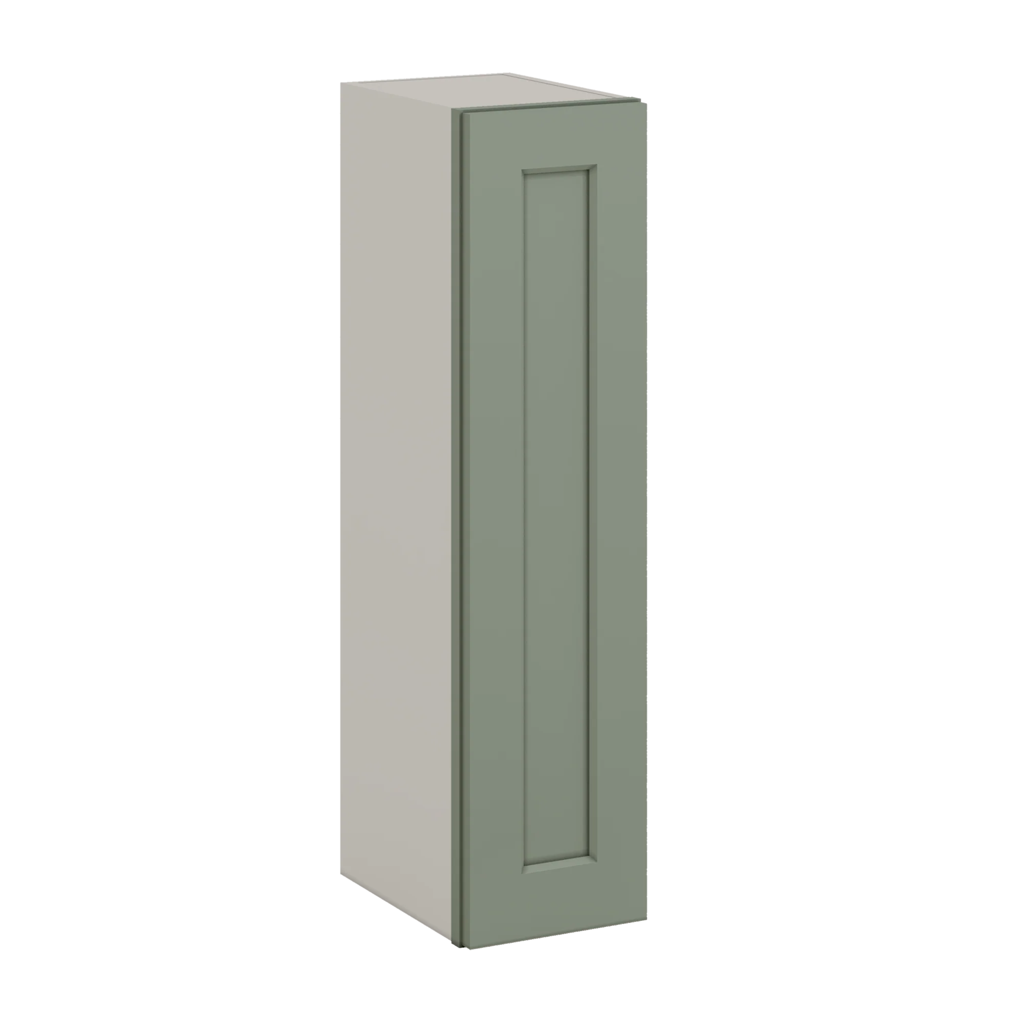 36" Tall Green Shaker 1-1/4" Overlay Wall Cabinet - Single Door 9", 12", 15", 18", 21"