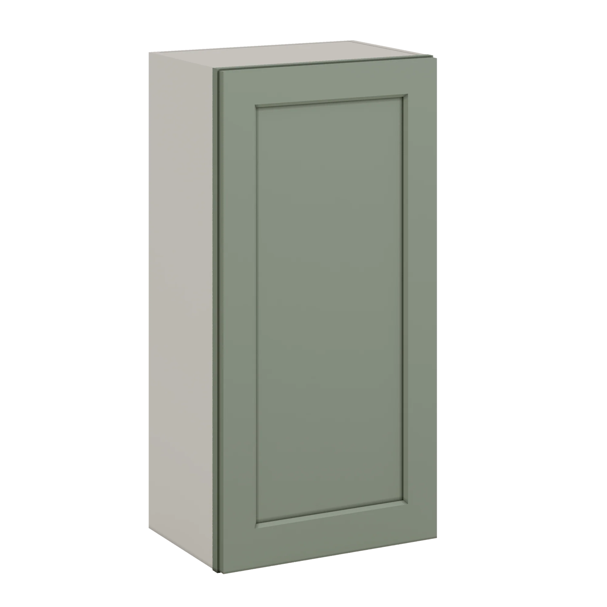 36" Tall Green Shaker 1-1/4" Overlay Wall Cabinet - Single Door 9", 12", 15", 18", 21" - Image 4