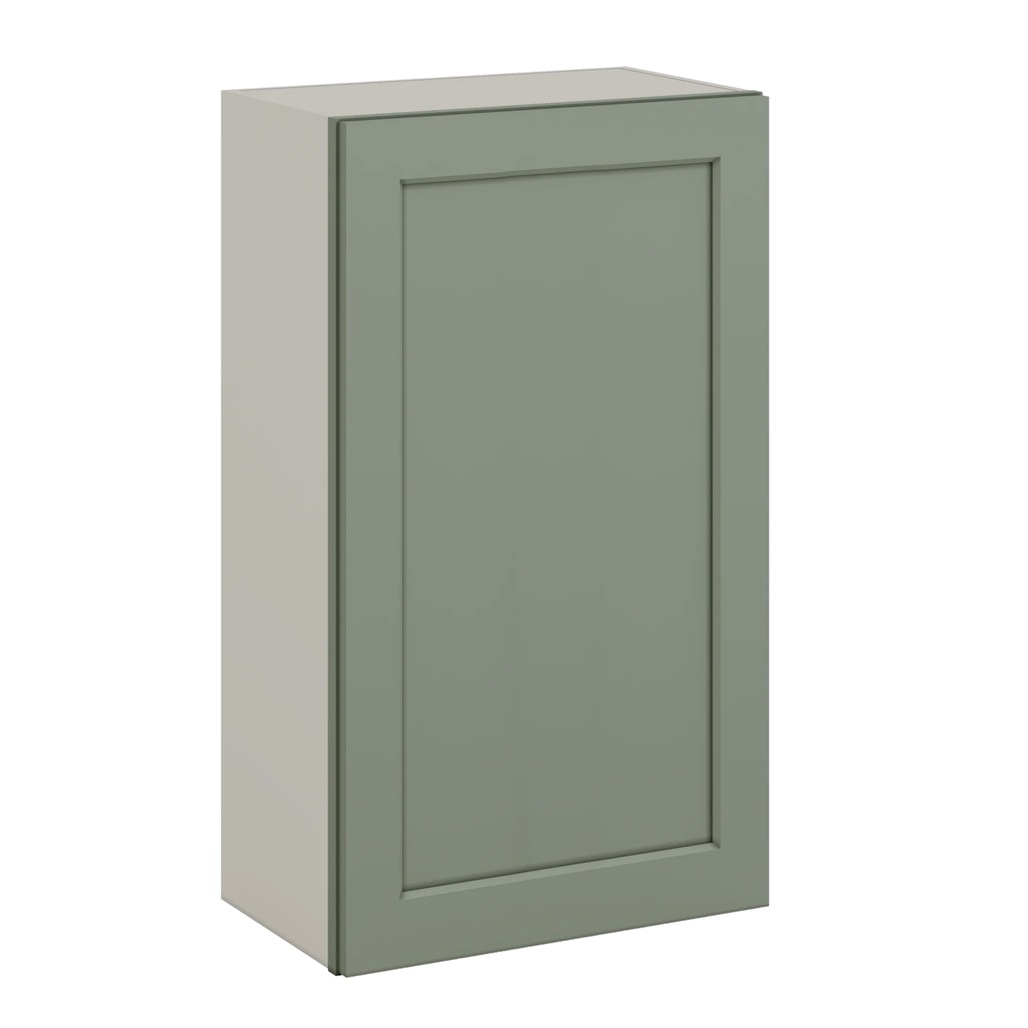 36" Tall Green Shaker 1-1/4" Overlay Wall Cabinet - Single Door 9", 12", 15", 18", 21" - Image 5