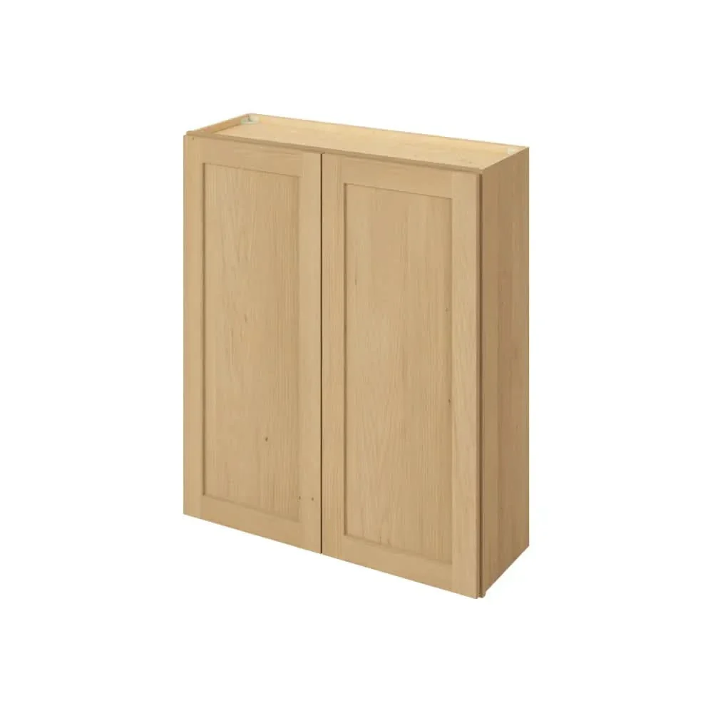42" Tall Wall Cabinet Sandstone Birch Shaker 1-1/4" Overlay - Double Door 24", 27", 30", 33", 36" - Image 5