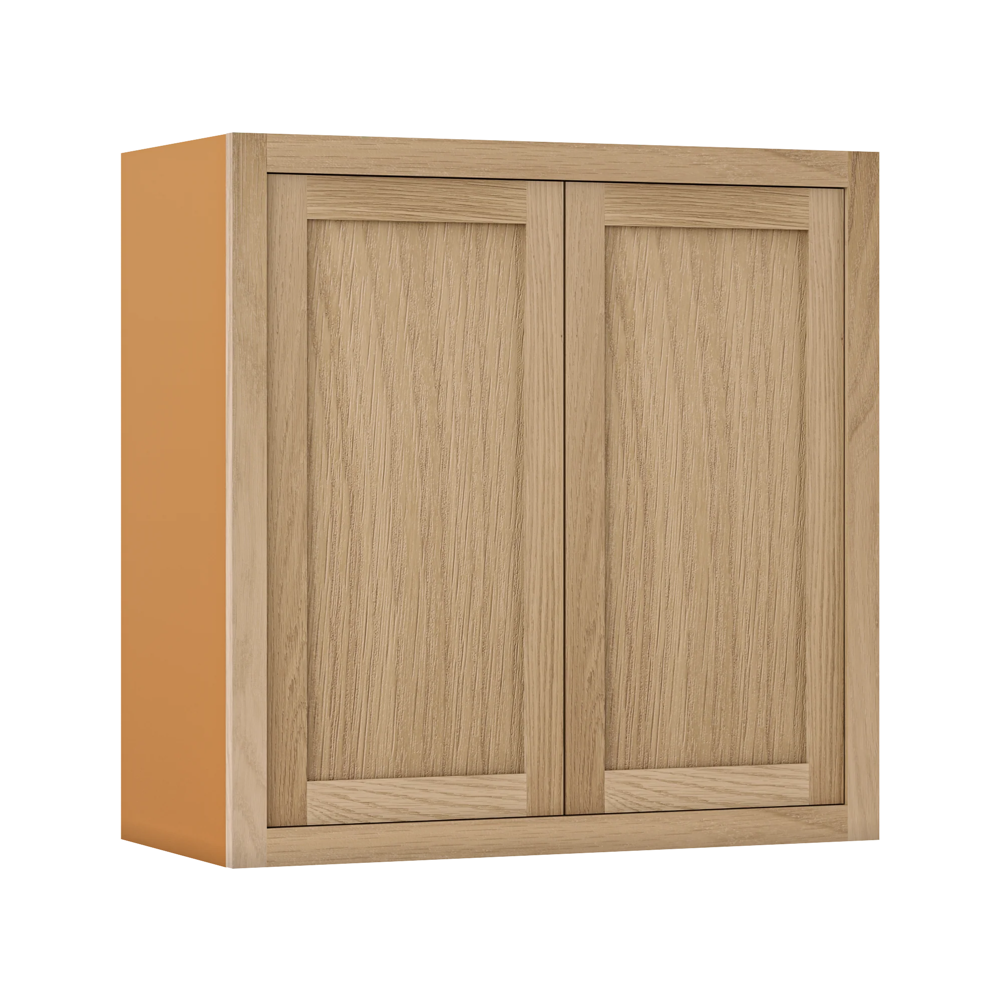 36" Tall White Oak Inset Shaker Wall Cabinet - Double Door 24", 27", 30", 33" & 36" Wide - Image 3