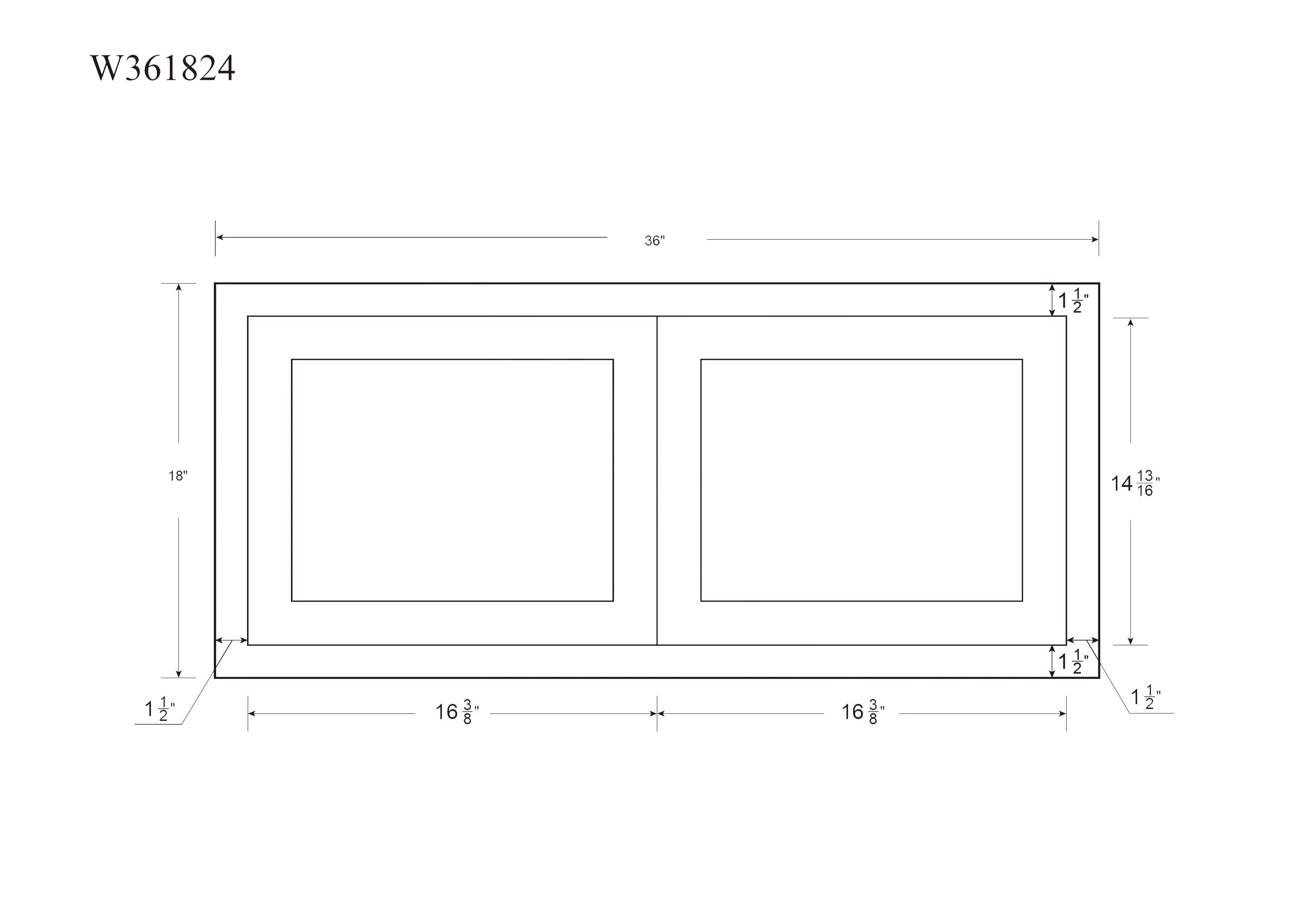 36" W 24" D Custom Color Glass Ready Inset Shaker Refrigerator Wall Cabinet - 12", 15", 18", 21" & 24" Tall - Image 7