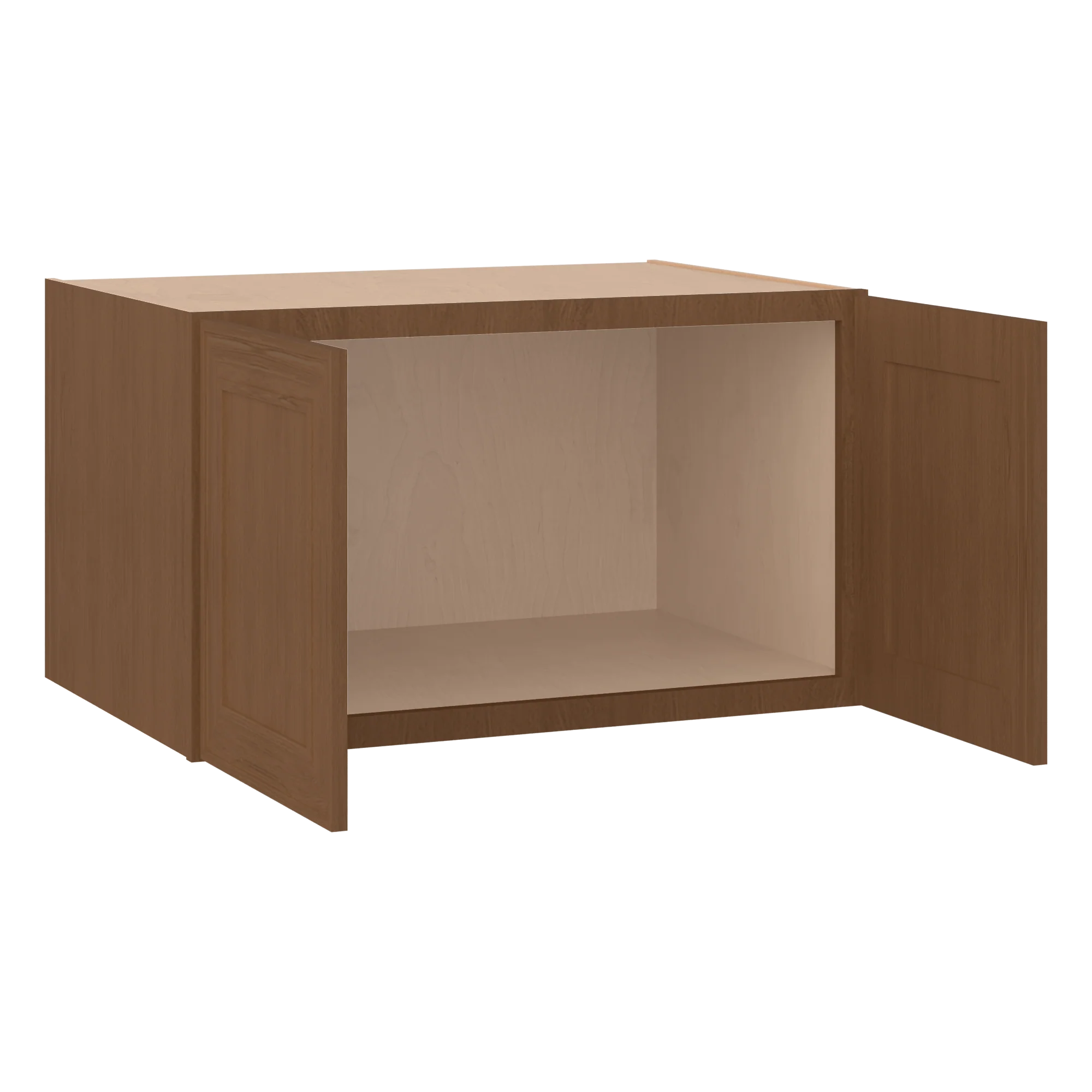 36" Wide 24" Deep 12", 15", 18", 21" & 24" Tall Mocha Elegant Oak Shaker Refrigerator Wall Cabinet - Image 13