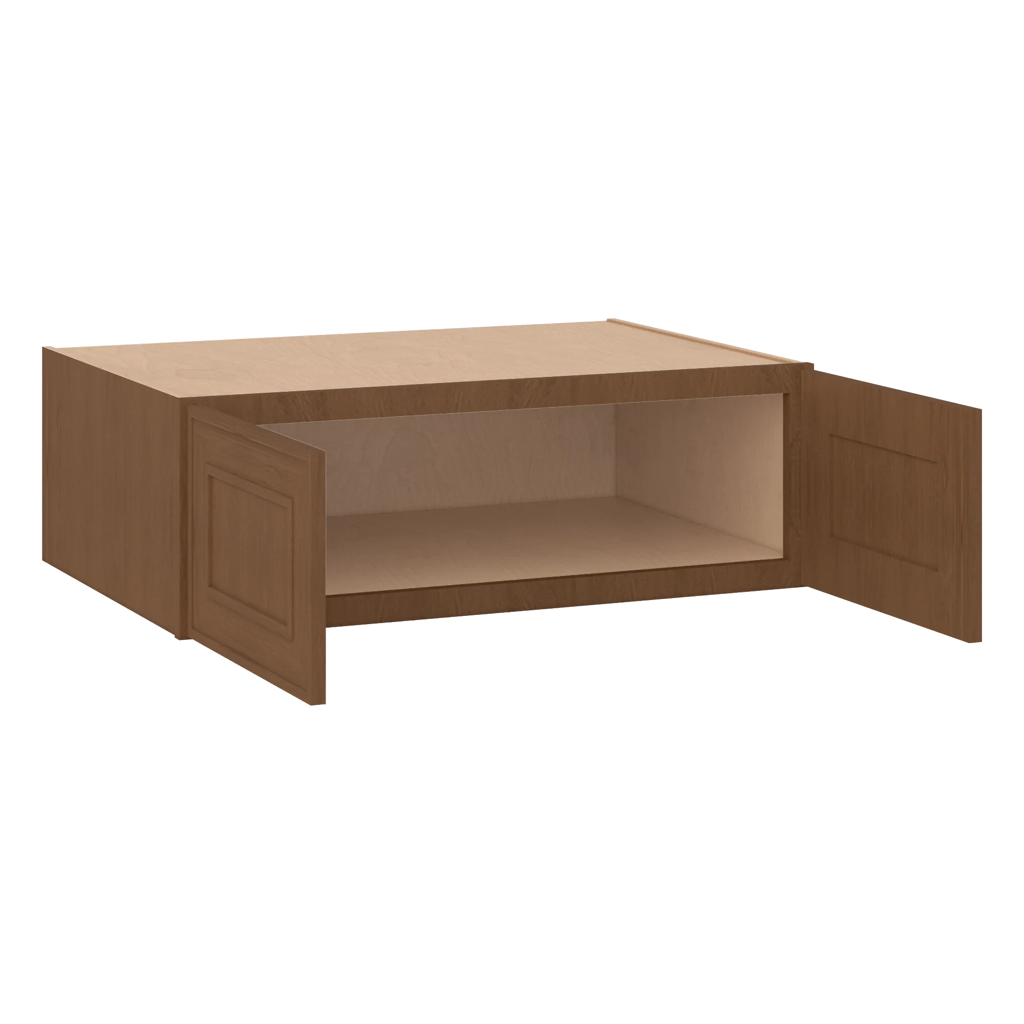 36" Wide 24" Deep 12", 15", 18", 21" & 24" Tall Mocha Elegant Oak Shaker Refrigerator Wall Cabinet - Image 3