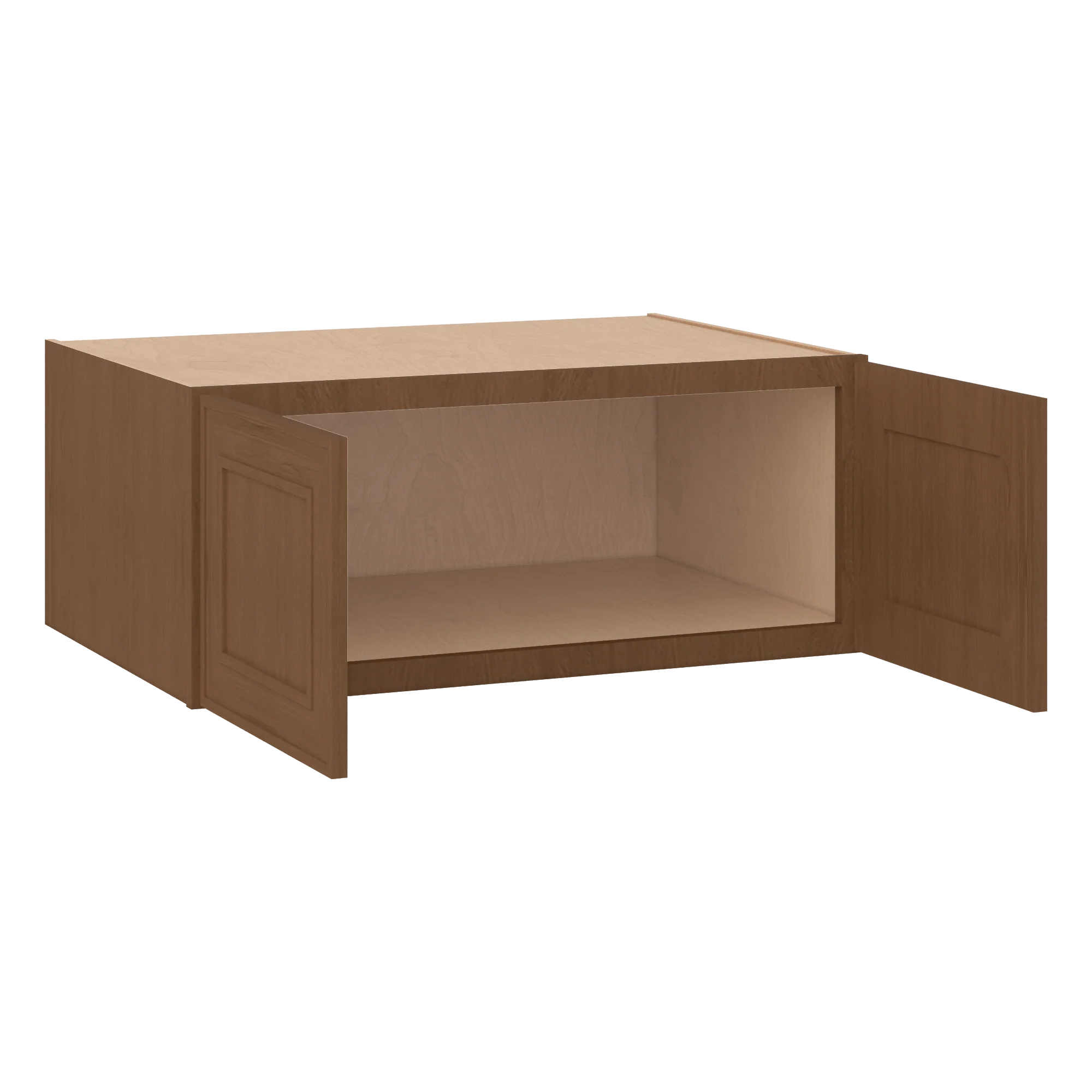 36" Wide 24" Deep 12", 15", 18", 21" & 24" Tall Mocha Elegant Oak Shaker Refrigerator Wall Cabinet - Image 7
