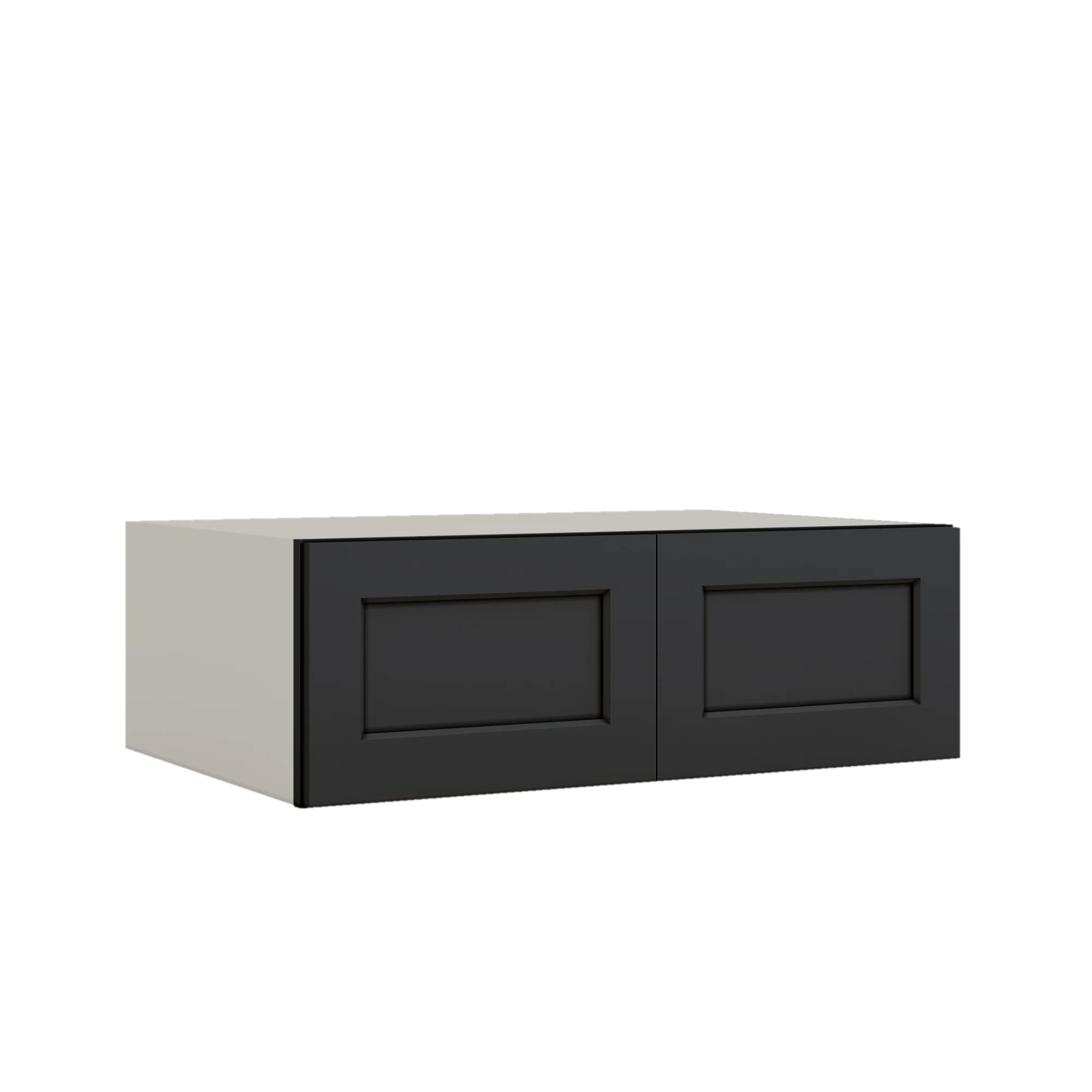 36" Wide 24" Deep Upper 15HNS Hermosa Noir Black Shaker 1-1/4" Overlay Wall Cabinet - Double Door 12", 15", 18", 21", 24"