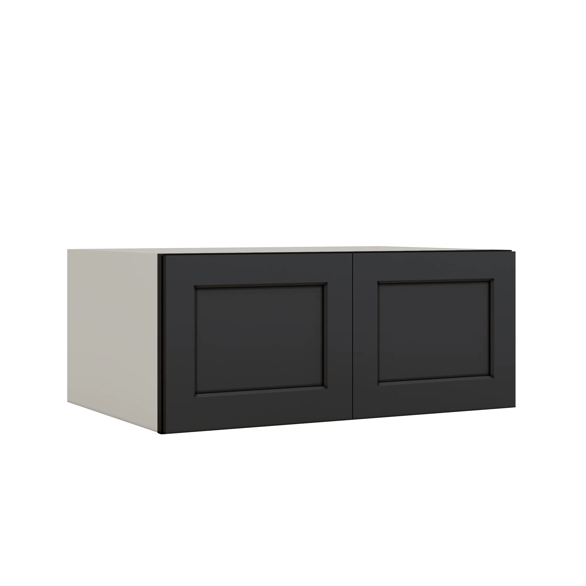 36" Wide 24" Deep Upper 15HNS Hermosa Noir Black Shaker 1-1/4" Overlay Wall Cabinet - Double Door 12", 15", 18", 21", 24" - Image 3