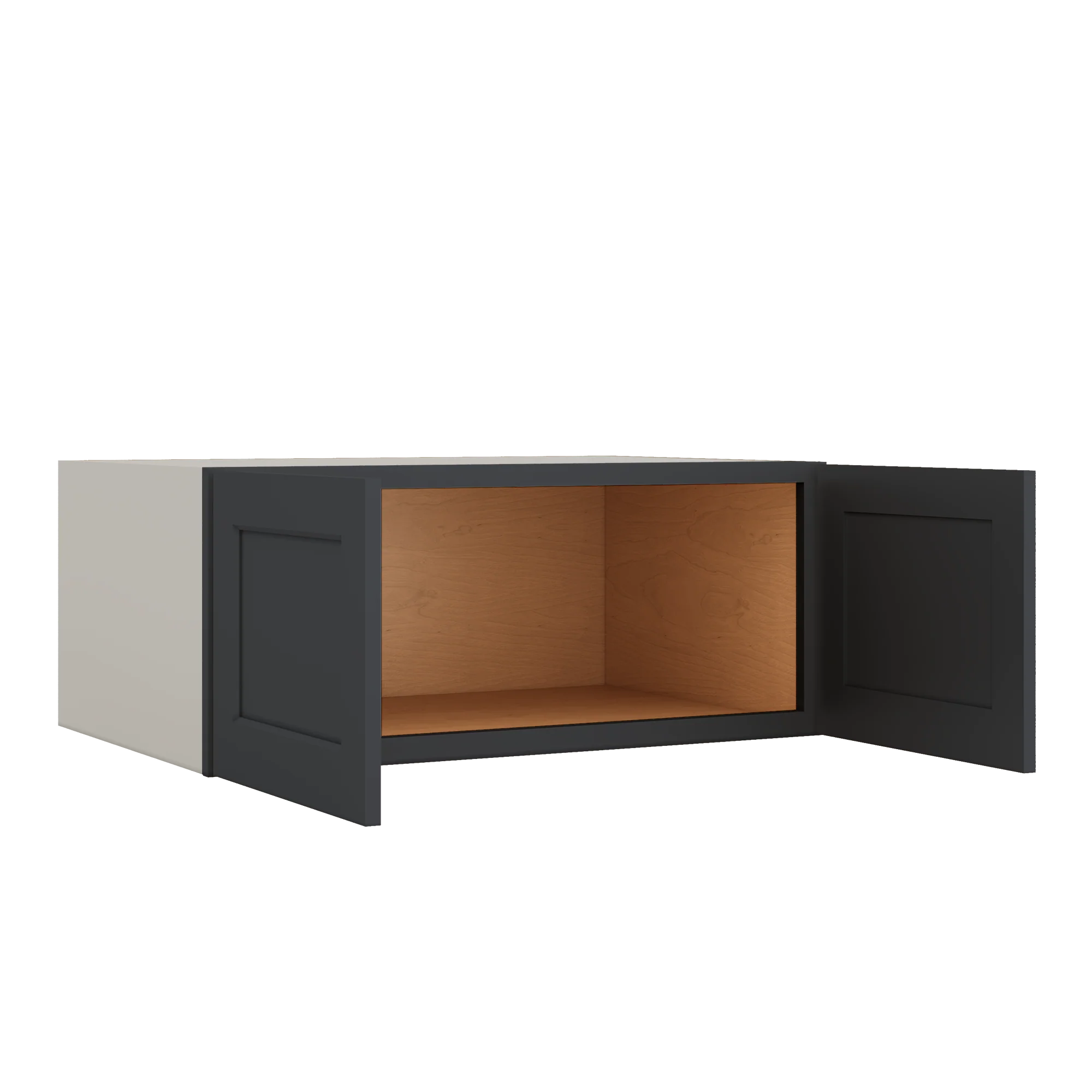 36" Wide 24" Deep Upper 15HNS Hermosa Noir Black Shaker 1-1/4" Overlay Wall Cabinet - Double Door 12", 15", 18", 21", 24" - Image 4