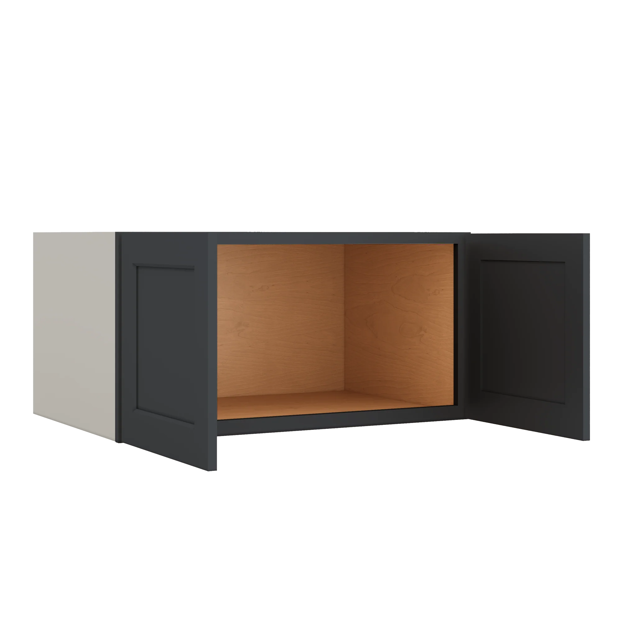 36" Wide 24" Deep Upper 15HNS Hermosa Noir Black Shaker 1-1/4" Overlay Wall Cabinet - Double Door 12", 15", 18", 21", 24" - Image 6
