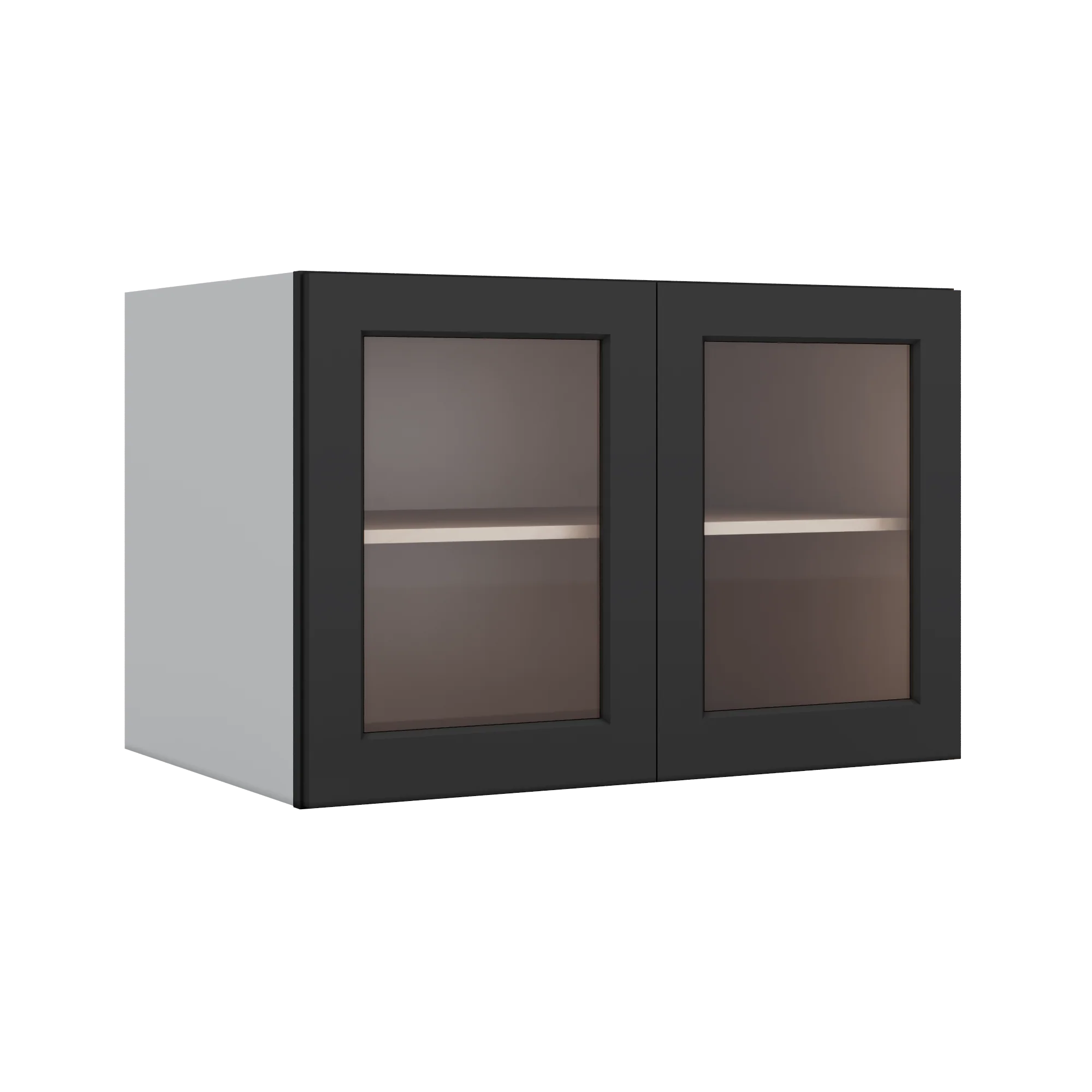 36" Wide 24" Deep Upper 15HNS Hermosa Noir Black Shaker 1-1/4" Overlay Glass Ready Wall Cabinet - Double Door 12", 15", 18", 21", 24" - Image 10