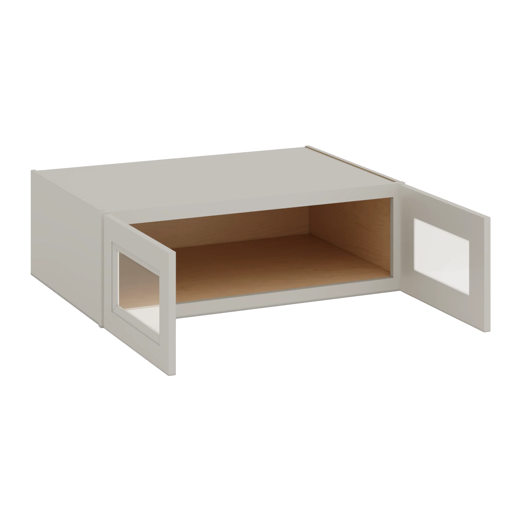 36" Wide 24" Deep Upper 27LGDS Laguna Gray Double Shaker Glass Ready Wall Cabinet - Double Door 12", 15", 18", 21", 24" - Image 2