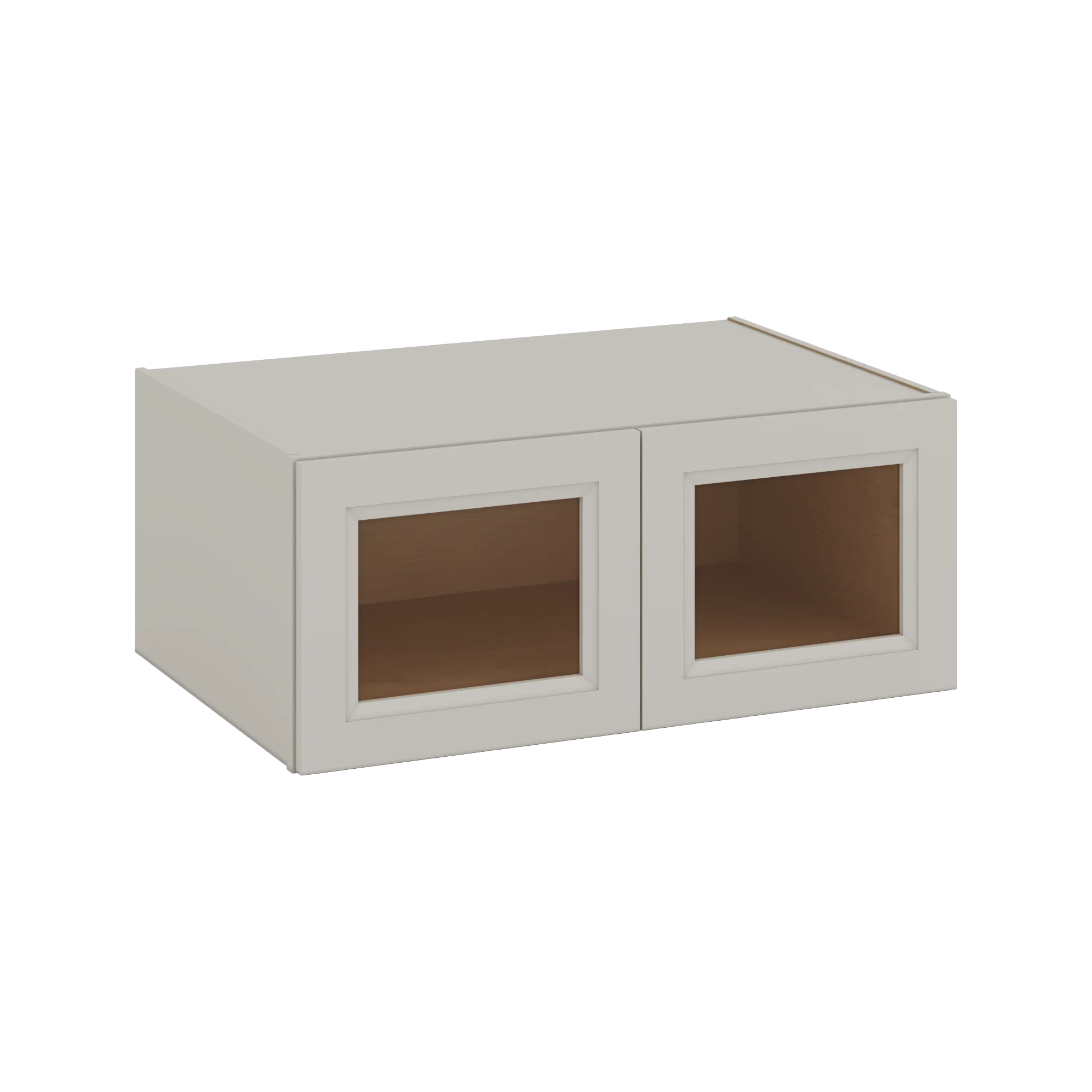 36" Wide 24" Deep Upper 27LGDS Laguna Gray Double Shaker Glass Ready Wall Cabinet - Double Door 12", 15", 18", 21", 24" - Image 3