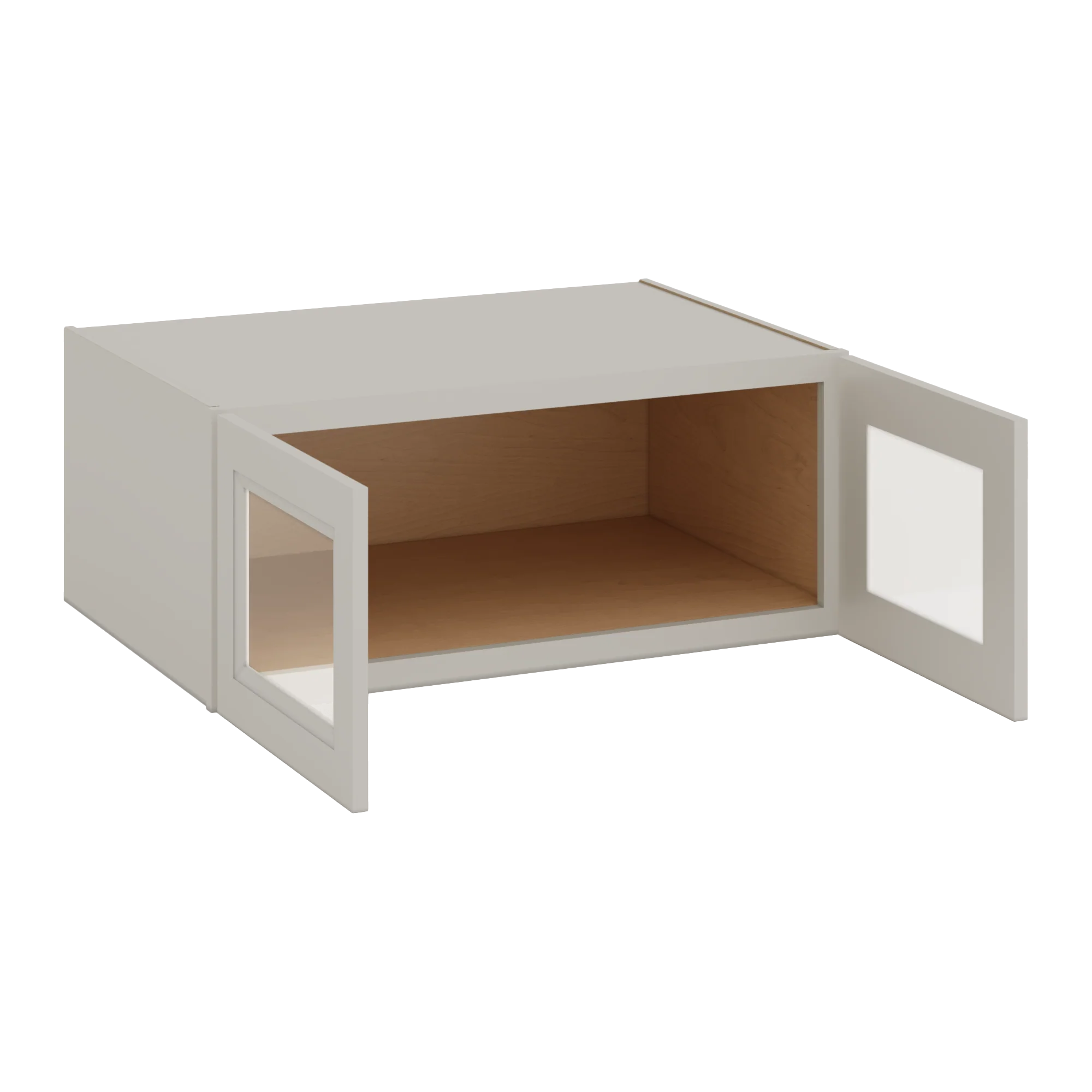 36" Wide 24" Deep Upper 27LGDS Laguna Gray Double Shaker Glass Ready Wall Cabinet - Double Door 12", 15", 18", 21", 24" - Image 4