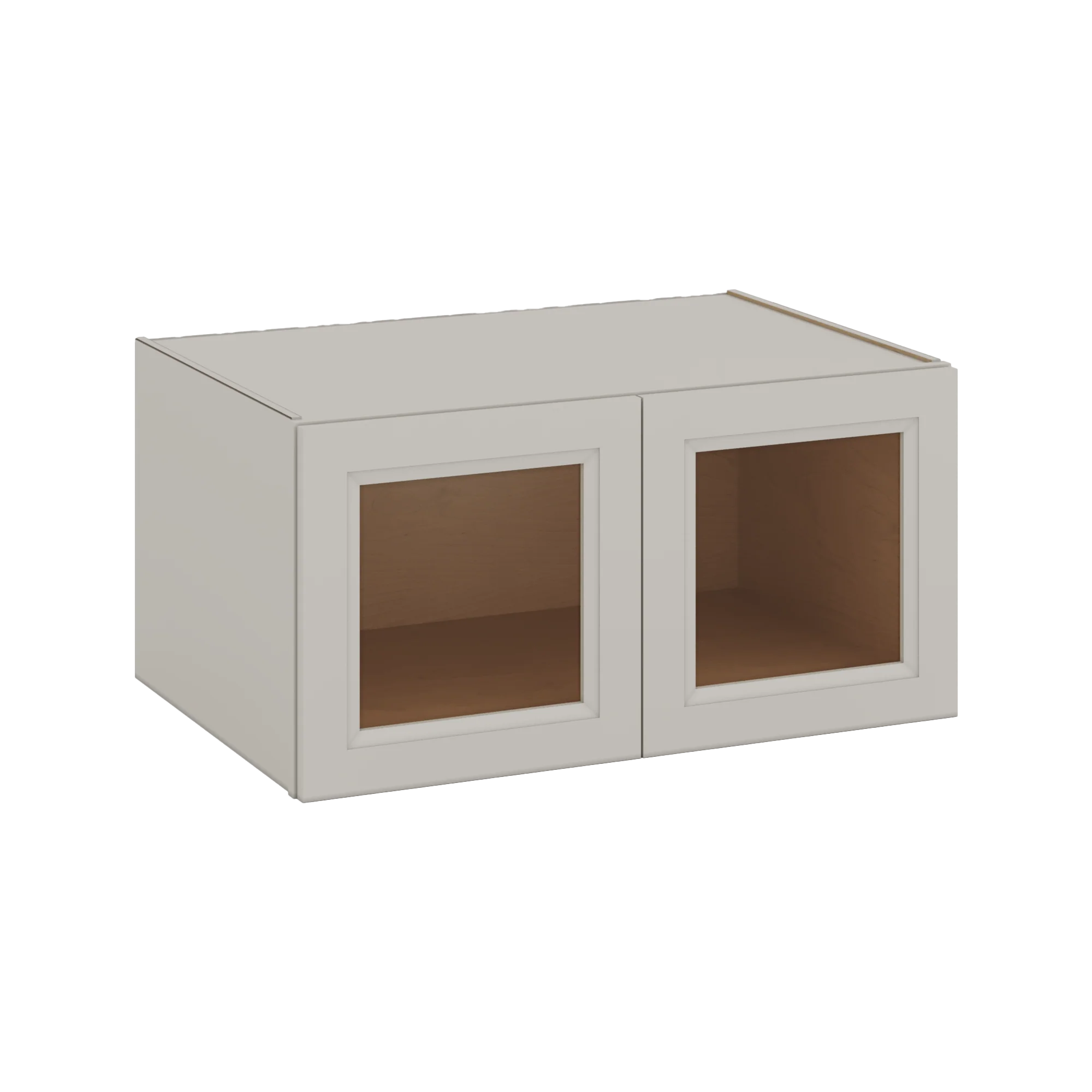 36" Wide 24" Deep Upper 27LGDS Laguna Gray Double Shaker Glass Ready Wall Cabinet - Double Door 12", 15", 18", 21", 24" - Image 5