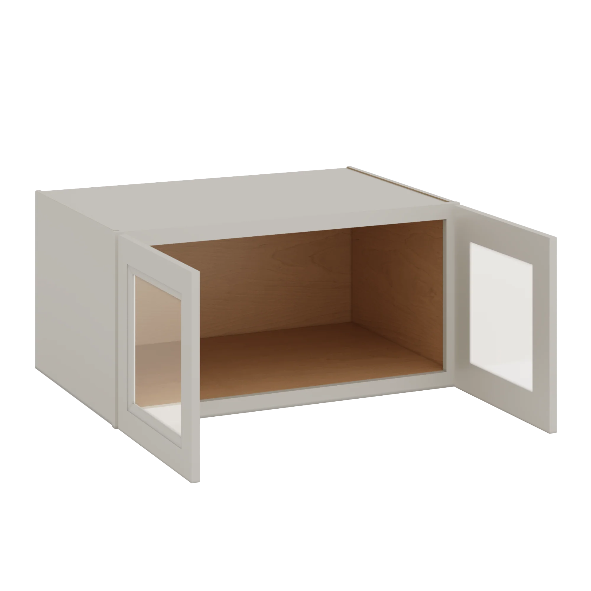 36" Wide 24" Deep Upper 27LGDS Laguna Gray Double Shaker Glass Ready Wall Cabinet - Double Door 12", 15", 18", 21", 24" - Image 6