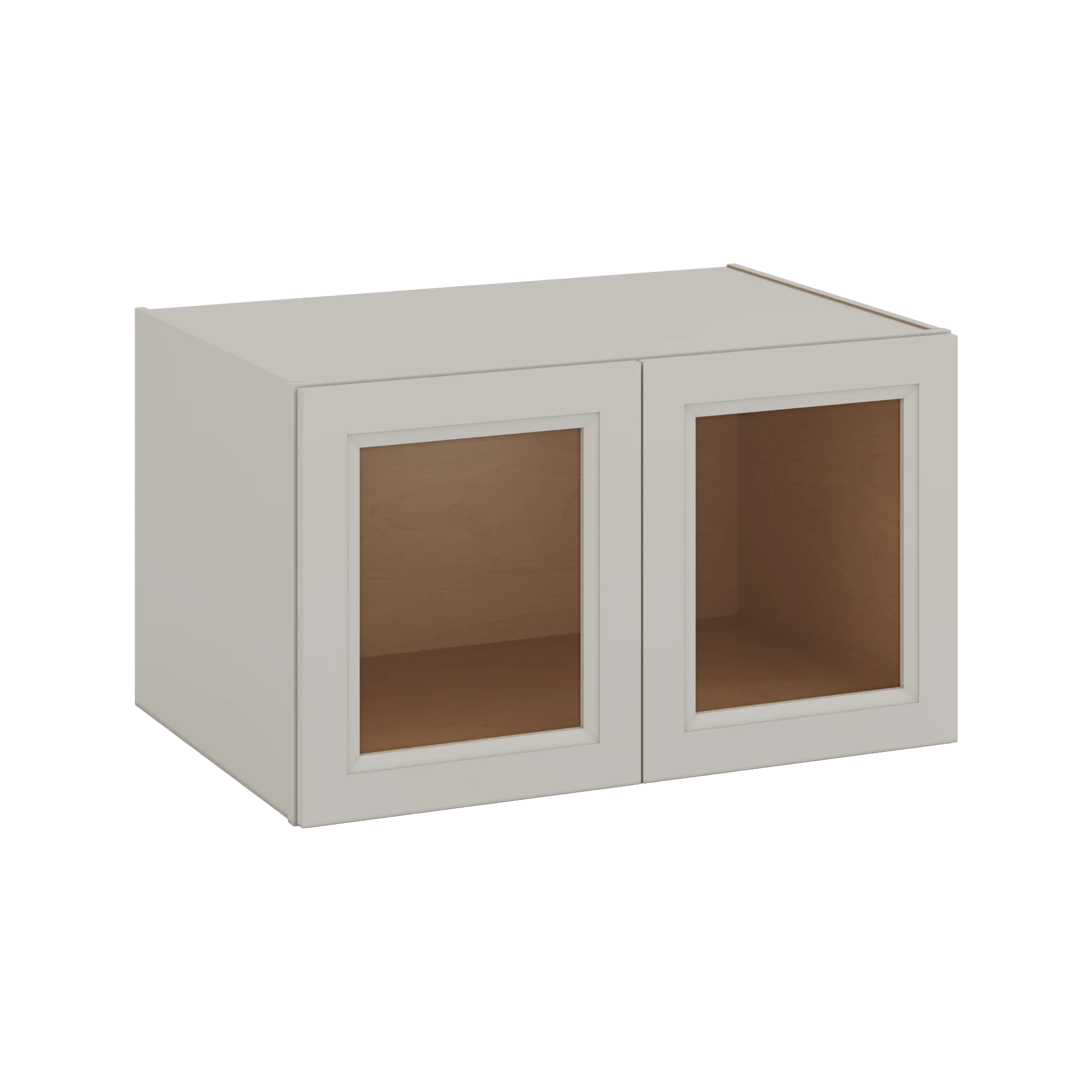36" Wide 24" Deep Upper 27LGDS Laguna Gray Double Shaker Glass Ready Wall Cabinet - Double Door 12", 15", 18", 21", 24" - Image 7