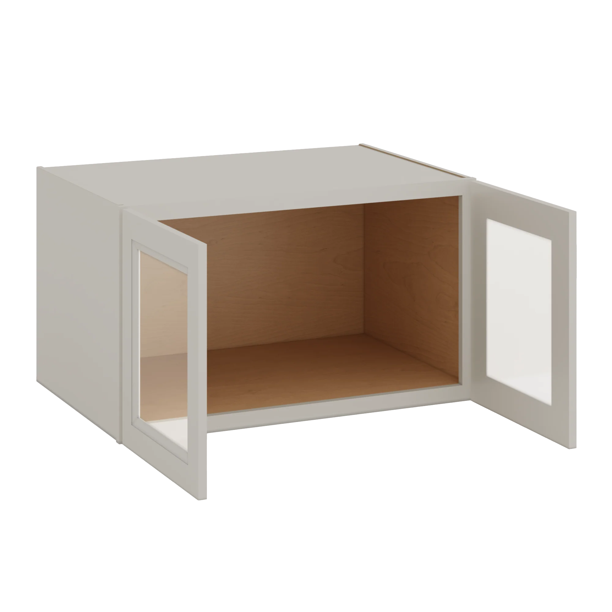 36" Wide 24" Deep Upper 27LGDS Laguna Gray Double Shaker Glass Ready Wall Cabinet - Double Door 12", 15", 18", 21", 24" - Image 8