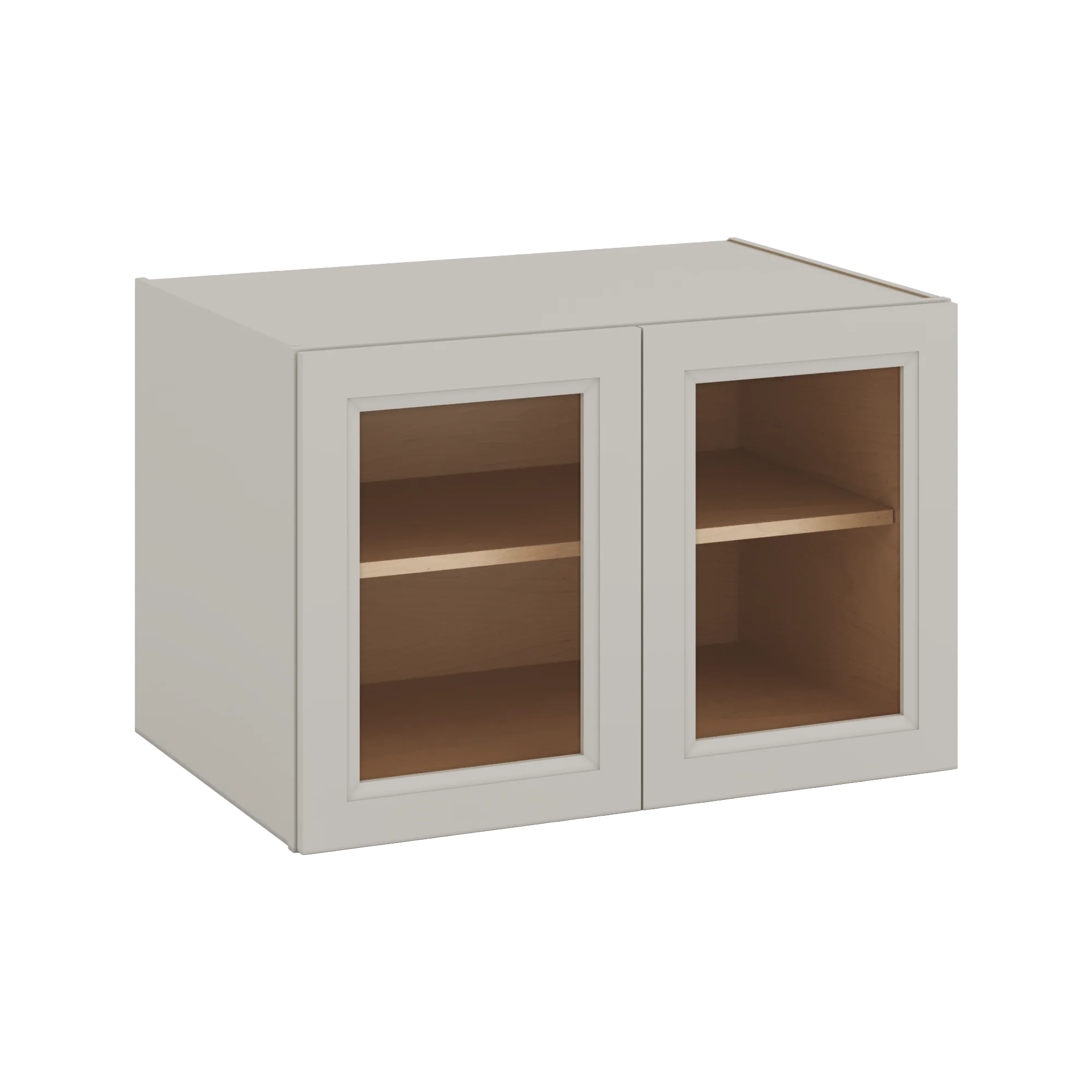 36" Wide 24" Deep Upper 27LGDS Laguna Gray Double Shaker Glass Ready Wall Cabinet - Double Door 12", 15", 18", 21", 24" - Image 9