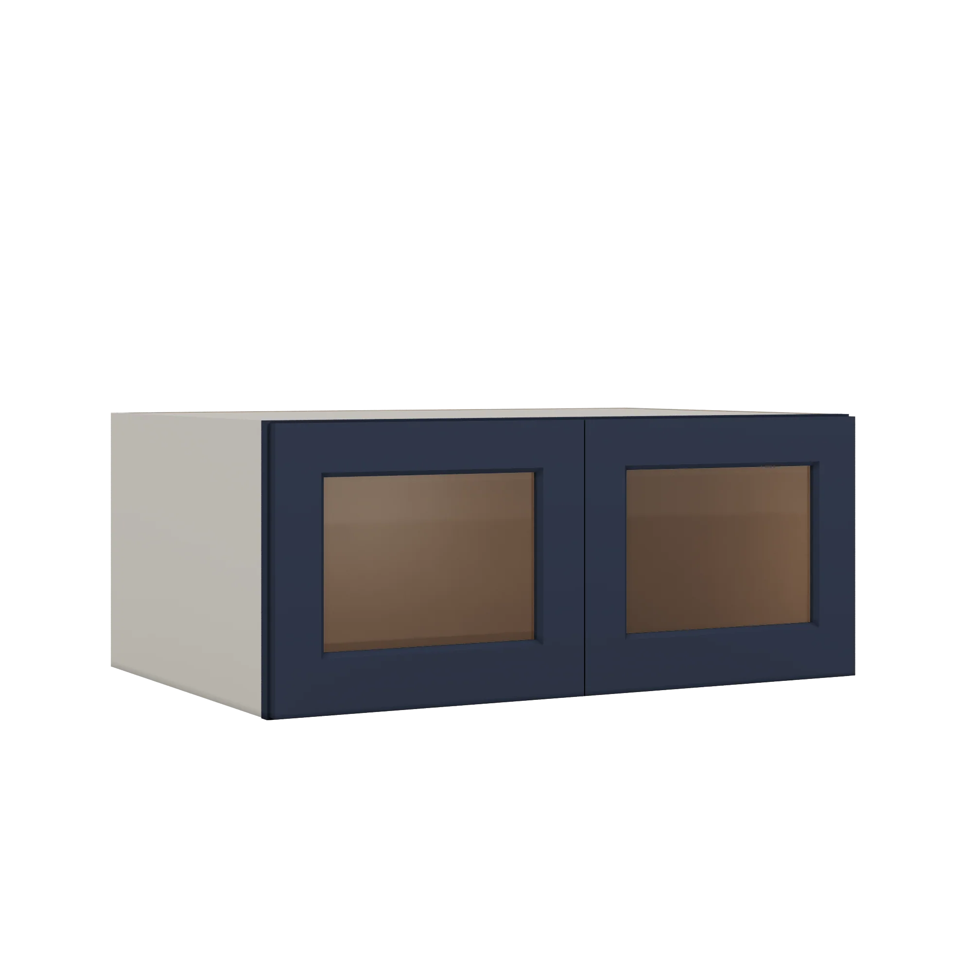 36" Wide 24" Deep Upper NB29 Naval Blue Shaker 1-1/4" Overlay Glass Ready Wall Cabinet - Double Door 12", 15", 18", 21", 24" - Image 3