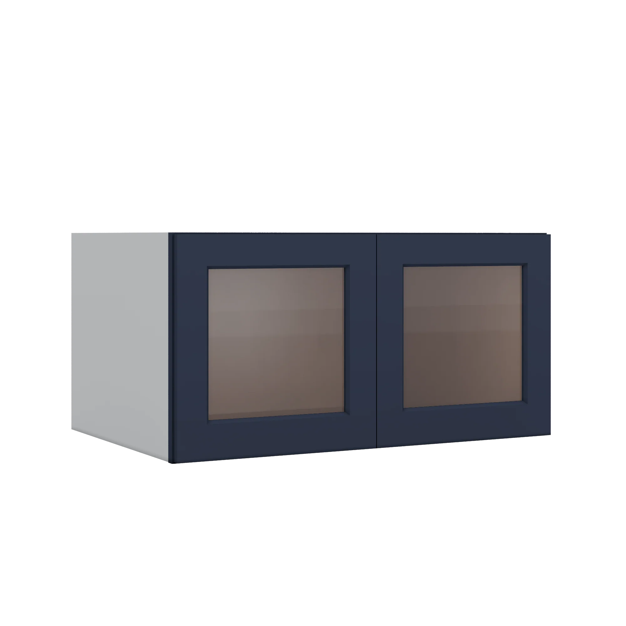 36" Wide 24" Deep Upper NB29 Naval Blue Shaker 1-1/4" Overlay Glass Ready Wall Cabinet - Double Door 12", 15", 18", 21", 24" - Image 5