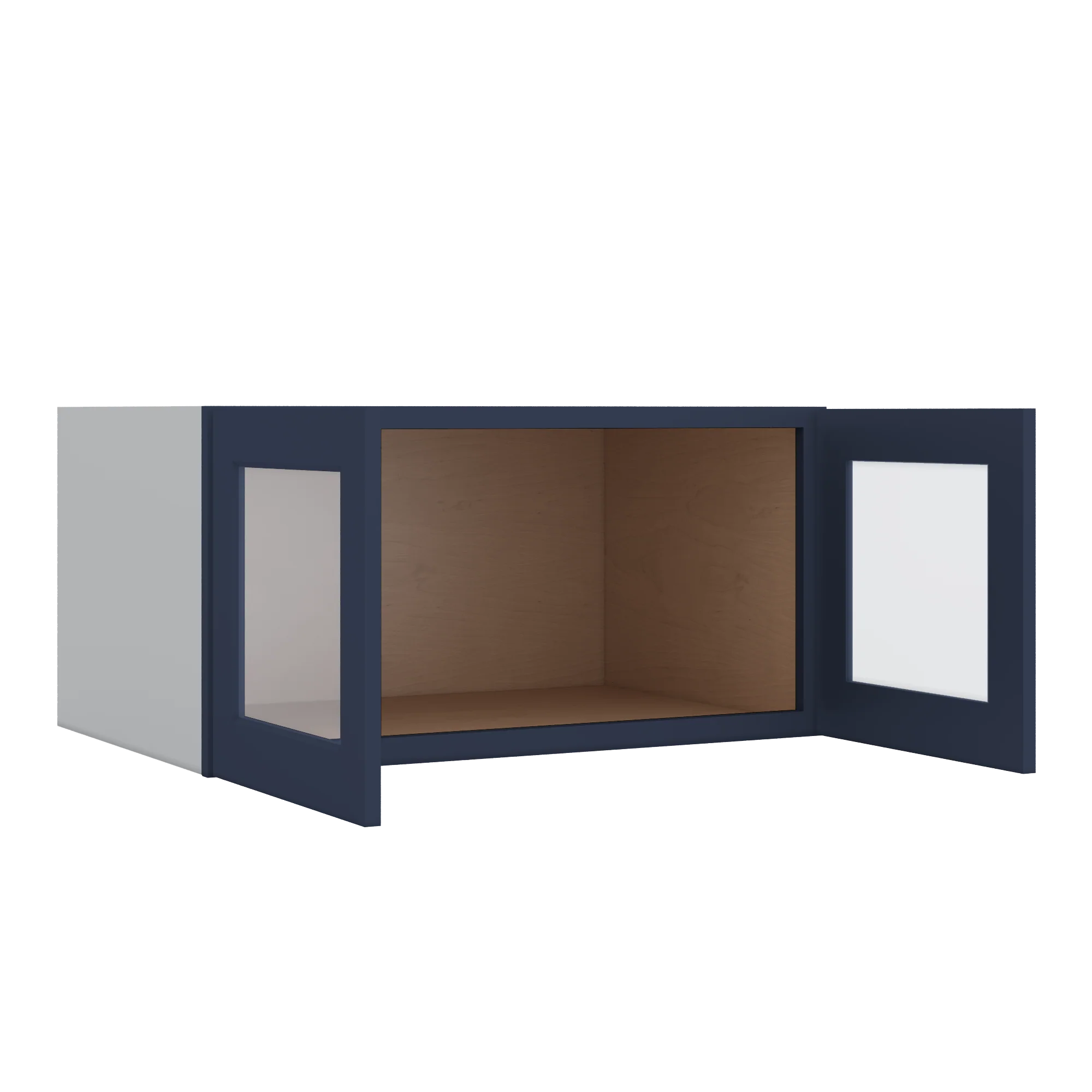 36" Wide 24" Deep Upper NB29 Naval Blue Shaker 1-1/4" Overlay Glass Ready Wall Cabinet - Double Door 12", 15", 18", 21", 24" - Image 6