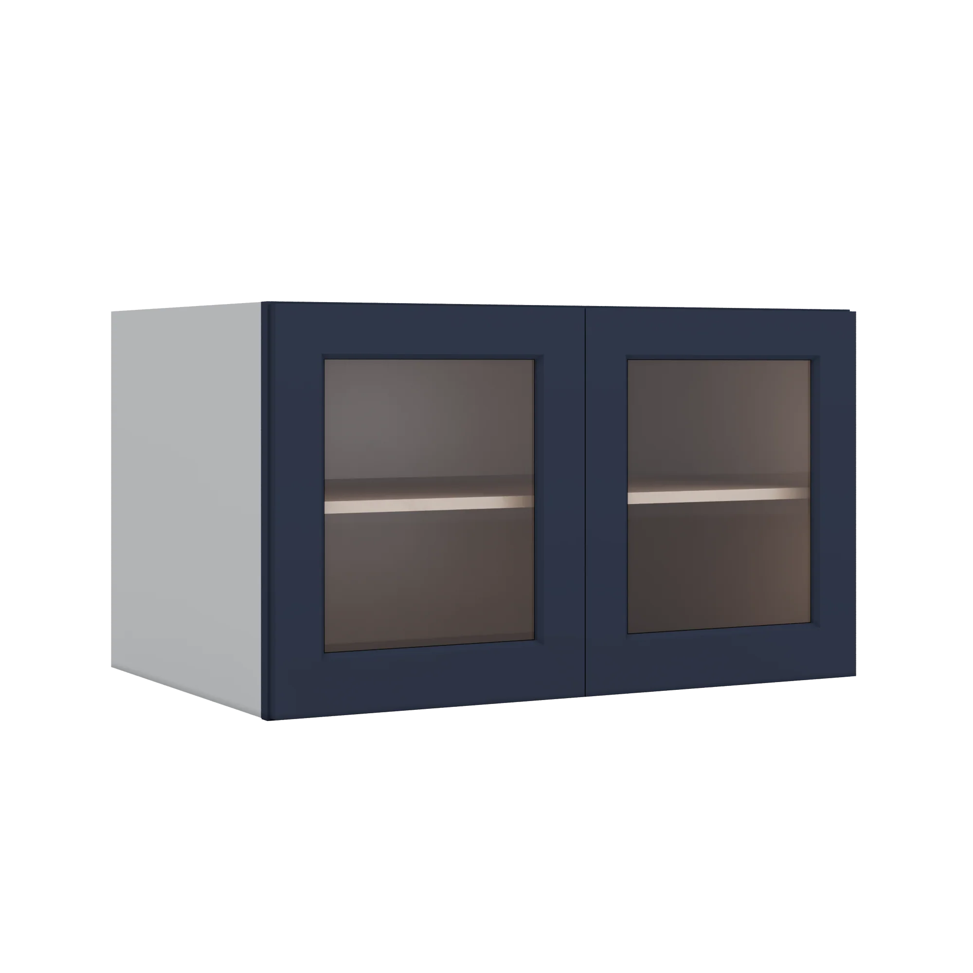 36" Wide 24" Deep Upper NB29 Naval Blue Shaker 1-1/4" Overlay Glass Ready Wall Cabinet - Double Door 12", 15", 18", 21", 24" - Image 7