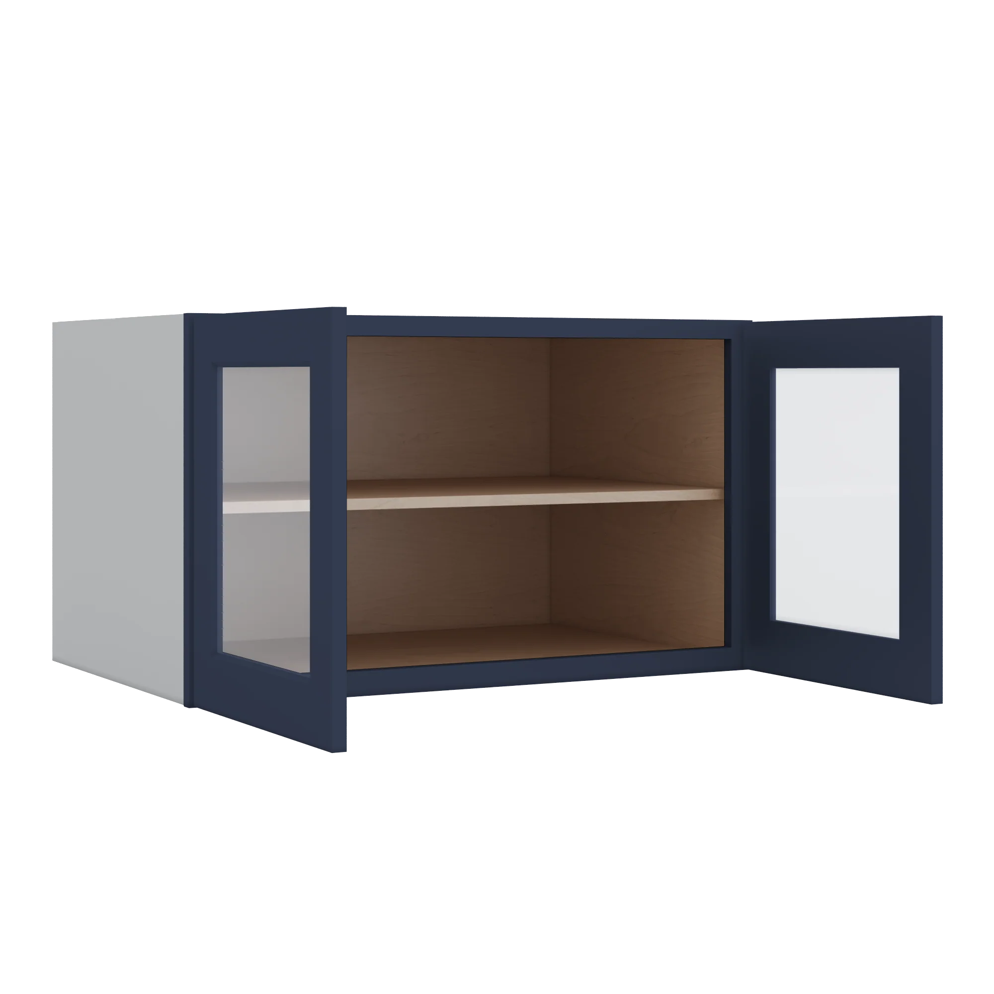 36" Wide 24" Deep Upper NB29 Naval Blue Shaker 1-1/4" Overlay Glass Ready Wall Cabinet - Double Door 12", 15", 18", 21", 24" - Image 8