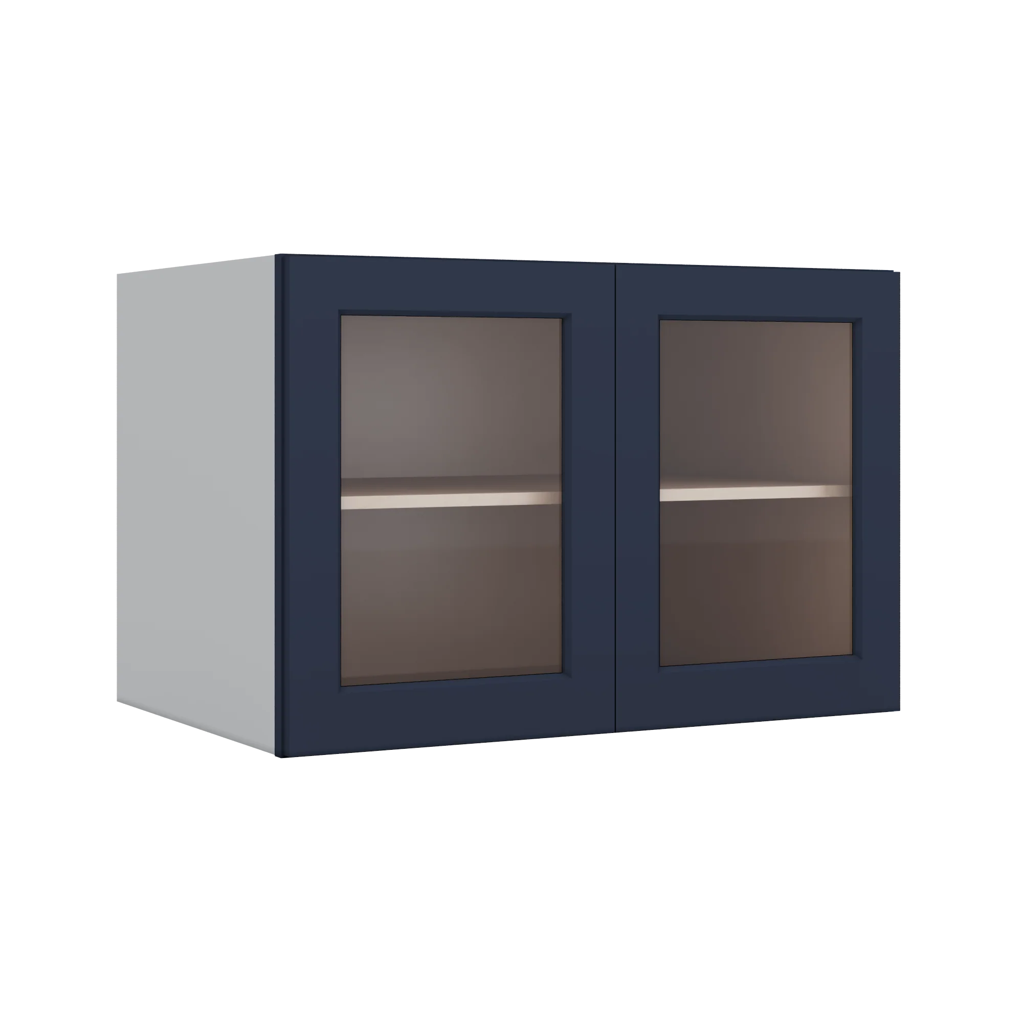 36" Wide 24" Deep Upper NB29 Naval Blue Shaker 1-1/4" Overlay Glass Ready Wall Cabinet - Double Door 12", 15", 18", 21", 24" - Image 9