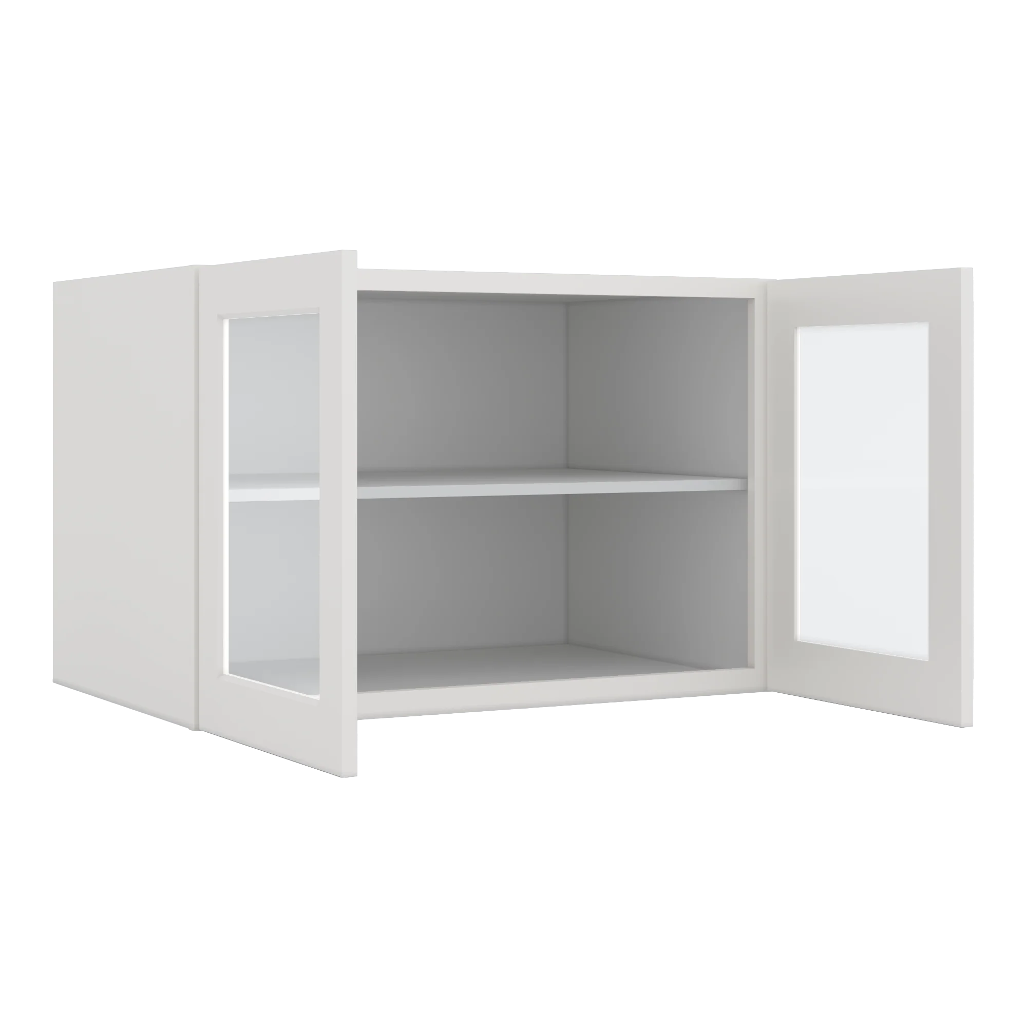 36" Wide 24" Deep Upper 2WS White Shaker 1-1/4" Overlay Glass Ready Wall Cabinet - Double Door 12", 15", 18", 21", 24" - Image 10
