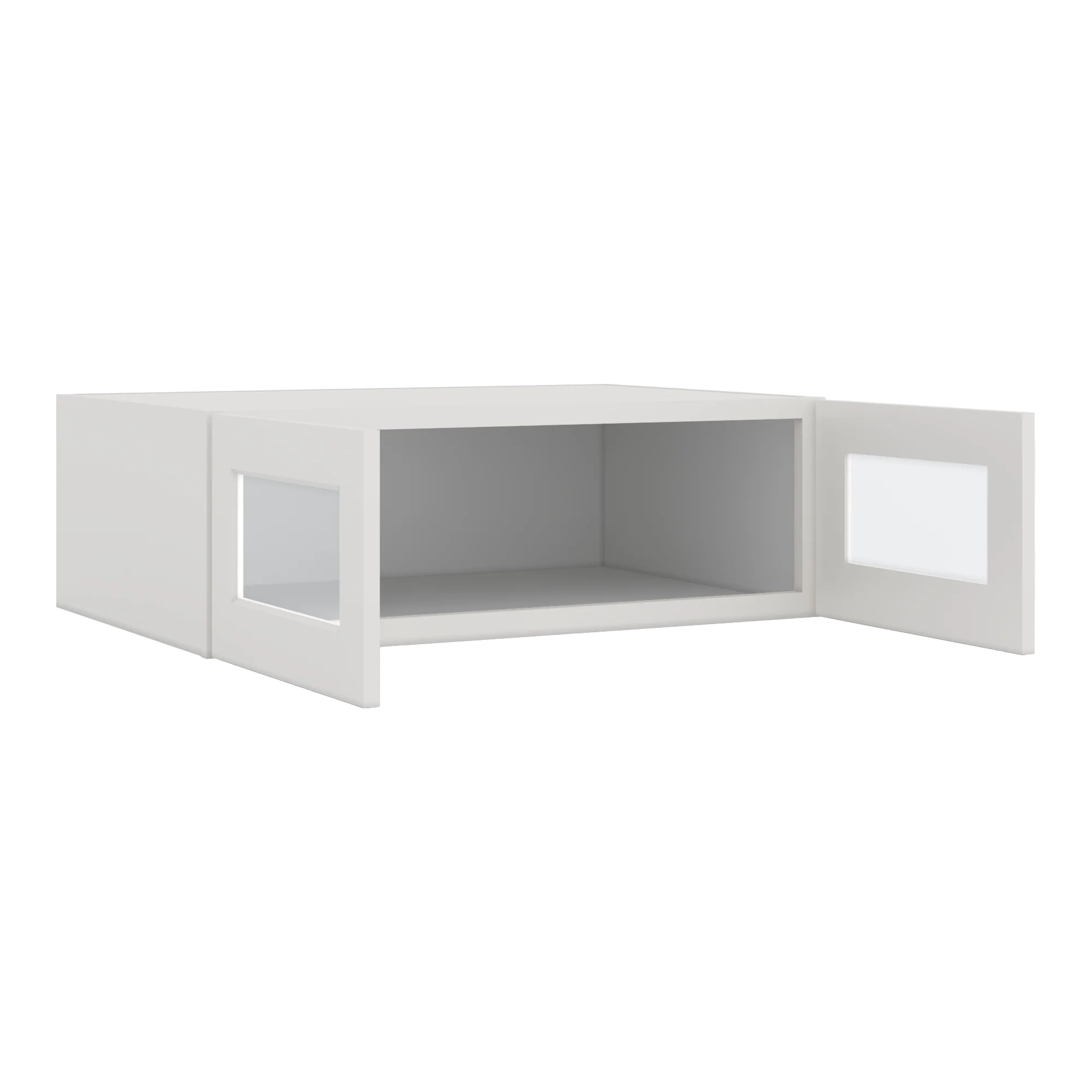 36" Wide 24" Deep Upper 2WS White Shaker 1-1/4" Overlay Glass Ready Wall Cabinet - Double Door 12", 15", 18", 21", 24" - Image 2
