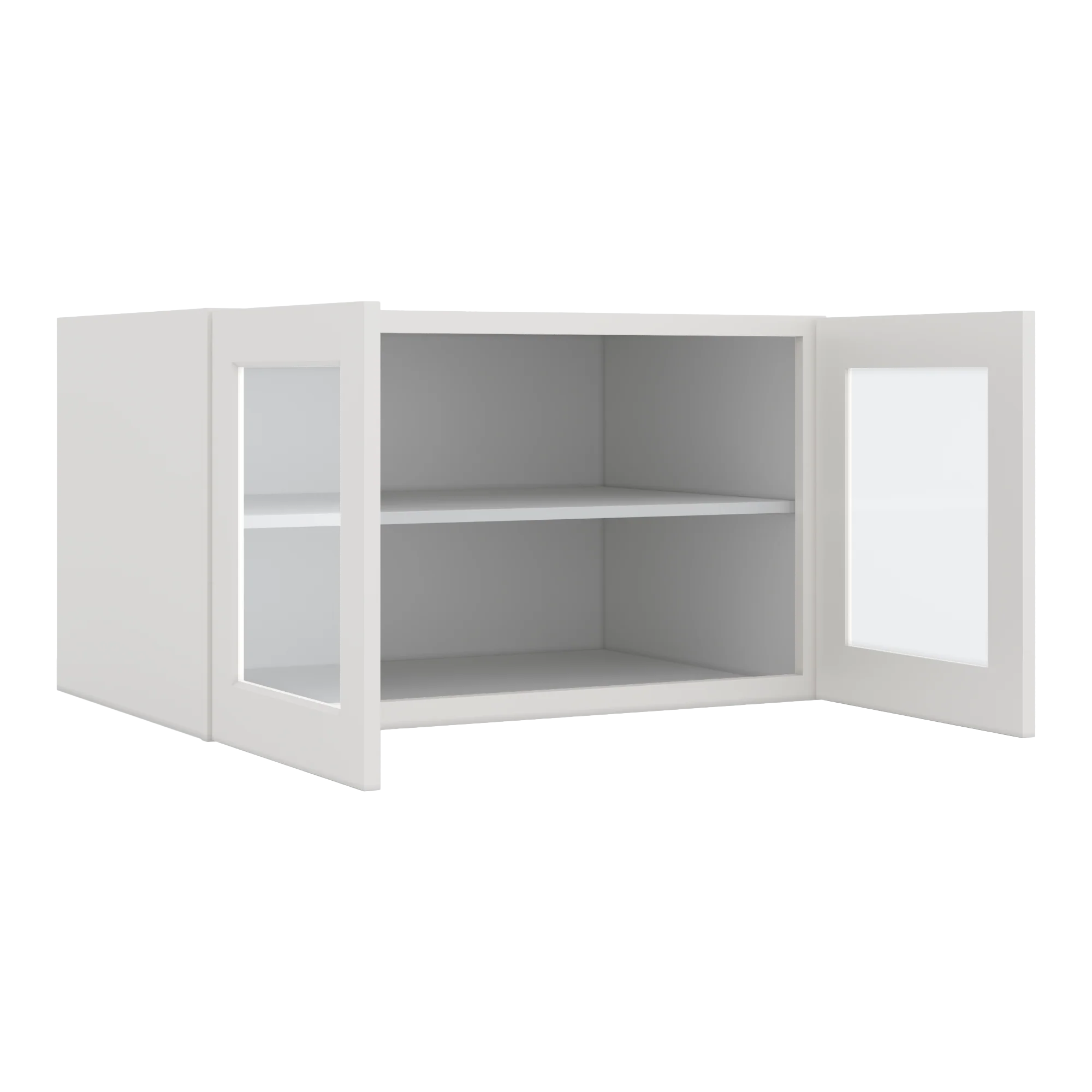 36" Wide 24" Deep Upper 2WS White Shaker 1-1/4" Overlay Glass Ready Wall Cabinet - Double Door 12", 15", 18", 21", 24" - Image 8