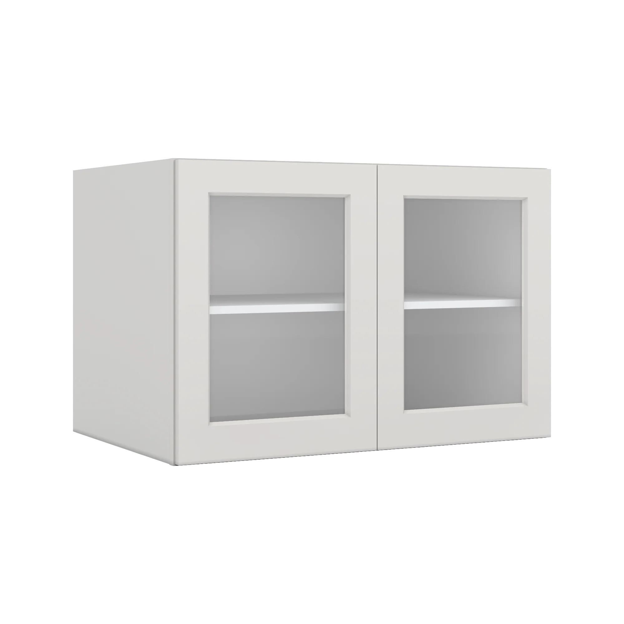 36" Wide 24" Deep Upper 2WS White Shaker 1-1/4" Overlay Glass Ready Wall Cabinet - Double Door 12", 15", 18", 21", 24" - Image 9