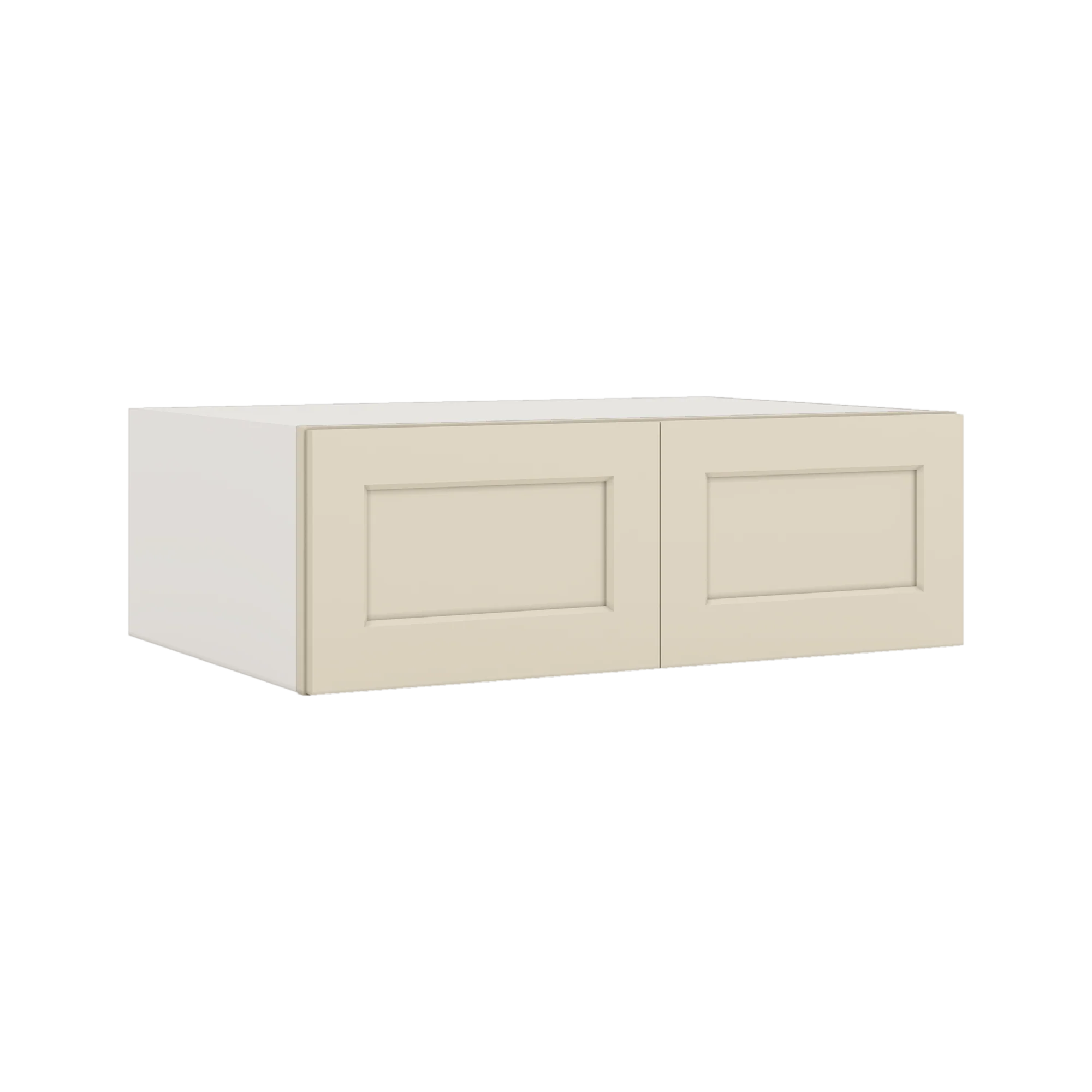 36" Wide 24" Deep Upper Manhattan Cream Shaker 1-1/4" Overlay Wall Cabinet - Double Door 12", 15", 18", 21", 24"