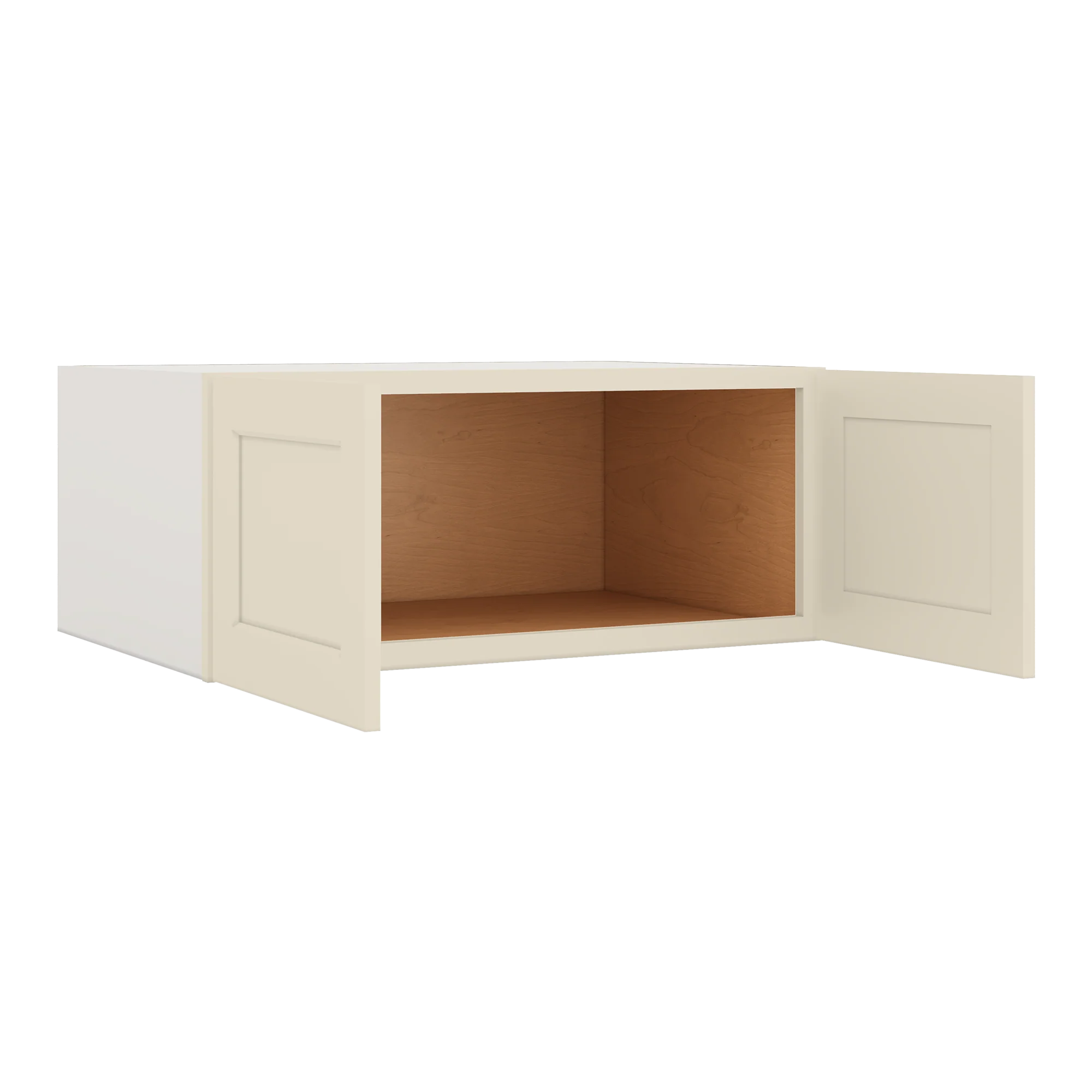 36" Wide 24" Deep Upper Manhattan Cream Shaker 1-1/4" Overlay Wall Cabinet - Double Door 12", 15", 18", 21", 24" - Image 4