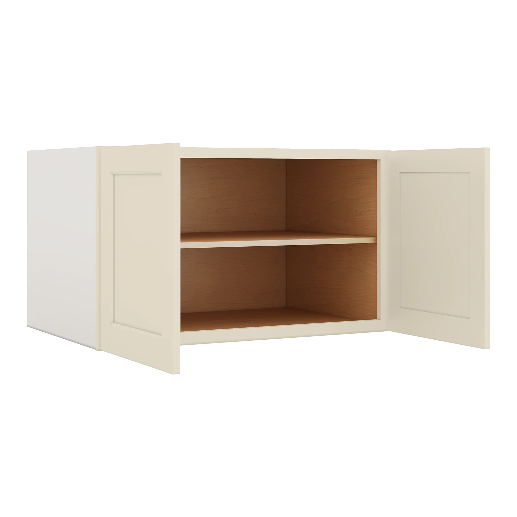 36" Wide 24" Deep Upper Manhattan Cream Shaker 1-1/4" Overlay Wall Cabinet - Double Door 12", 15", 18", 21", 24" - Image 8