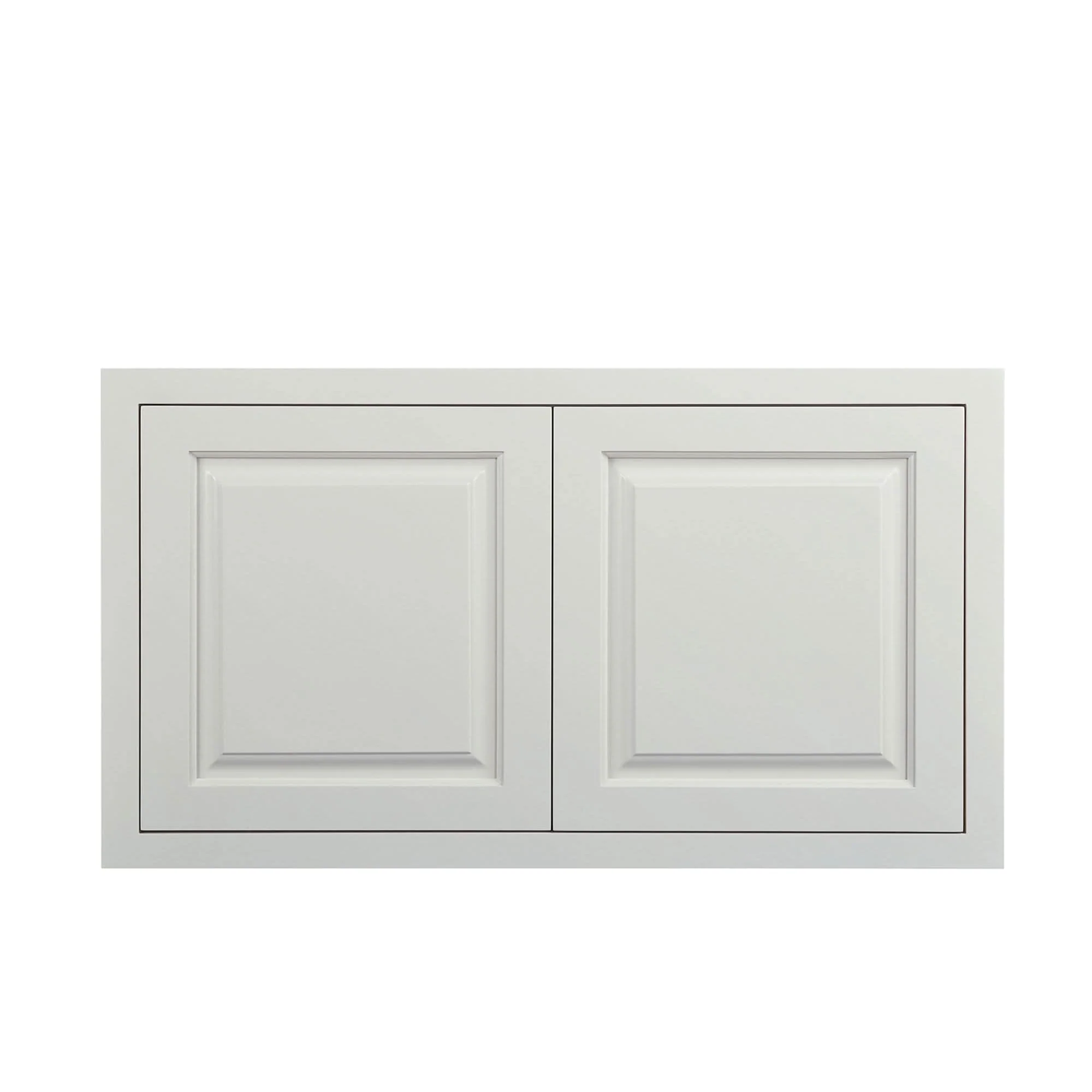 36" Wide 24" Deep Vintage White Inset Raised Panel Refrigerator Wall Cabinet - Double Door - Image 10