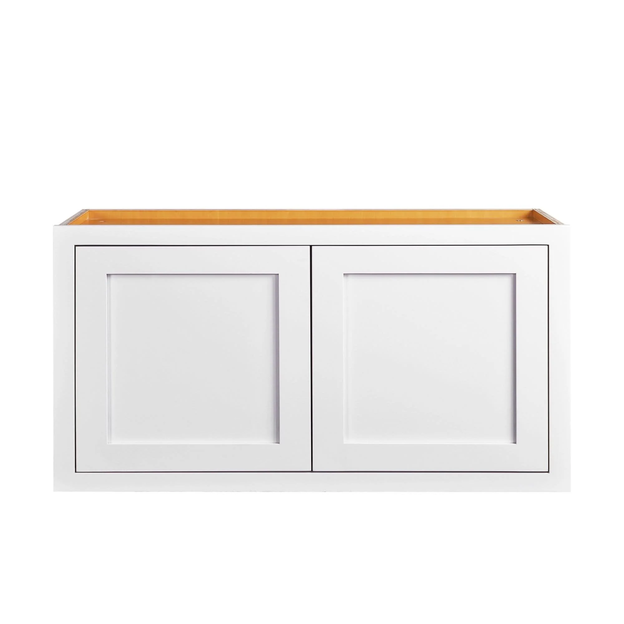 36" Wide Bridge Wall Cabinet - Double Door 12", 15", 18", 21" & 24" Tall Snow White Inset Shaker - Image 10