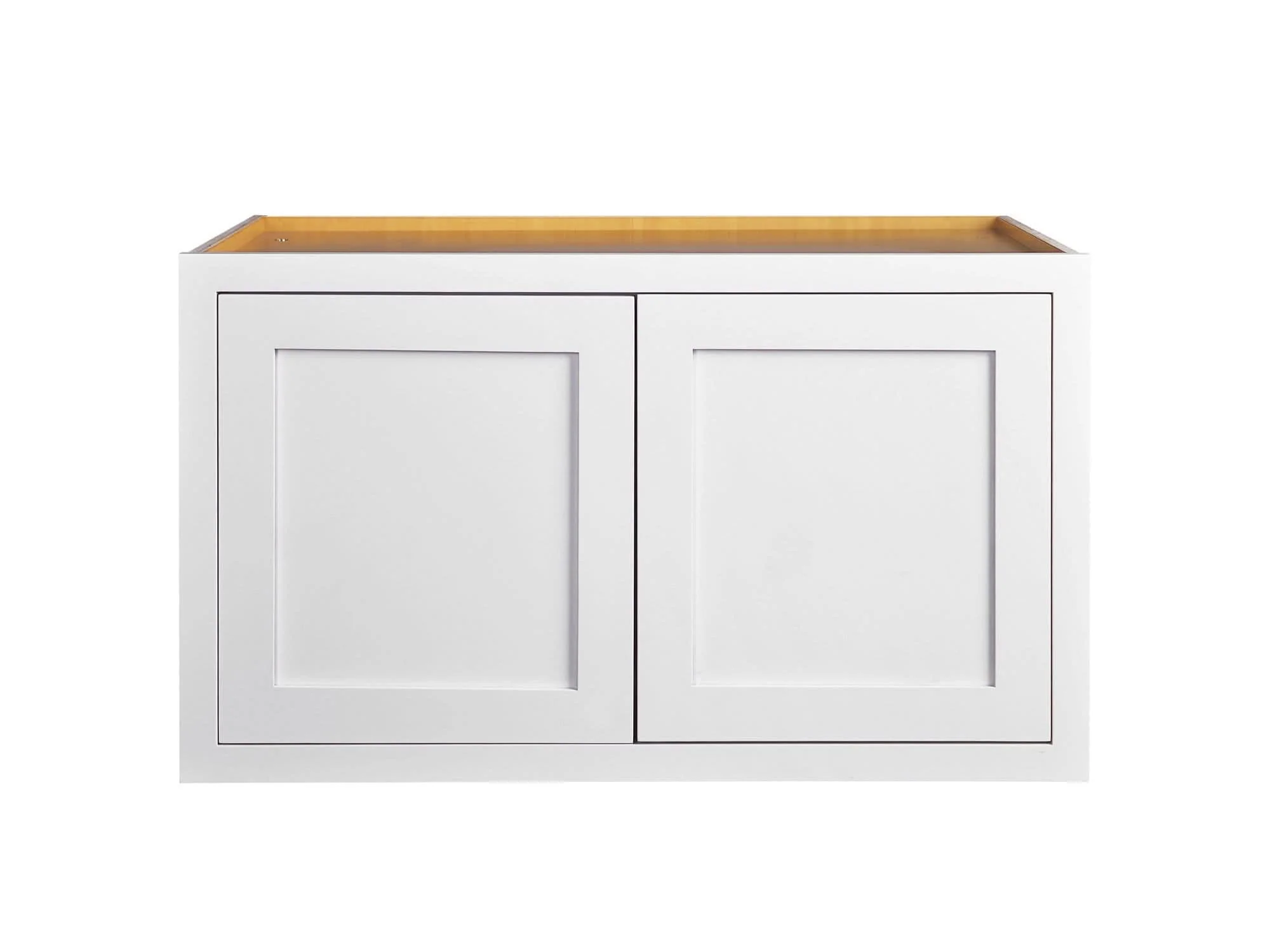 36" Wide Bridge Wall Cabinet - Double Door 12", 15", 18", 21" & 24" Tall Snow White Inset Shaker - Image 11